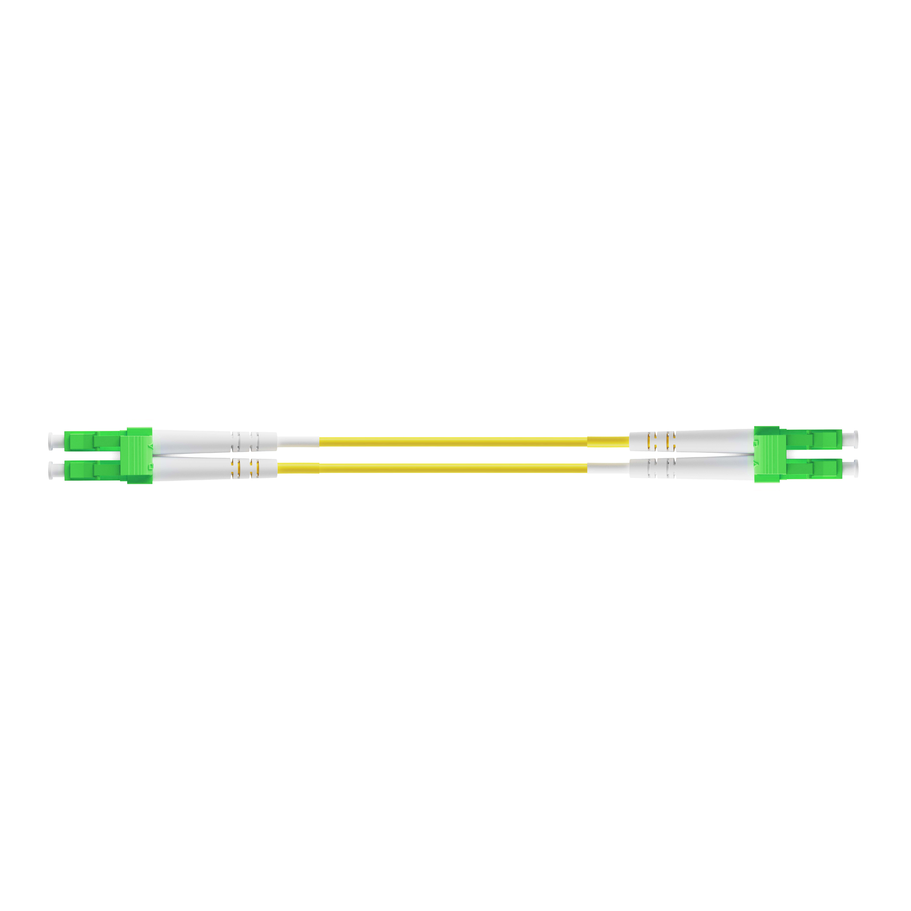 25m 82ft Fiber Patch Cable 2 Fibers LC APC Duplex to LC APC Duplex Singlemode OS2 Riser OFNR  2.0mm Yellow