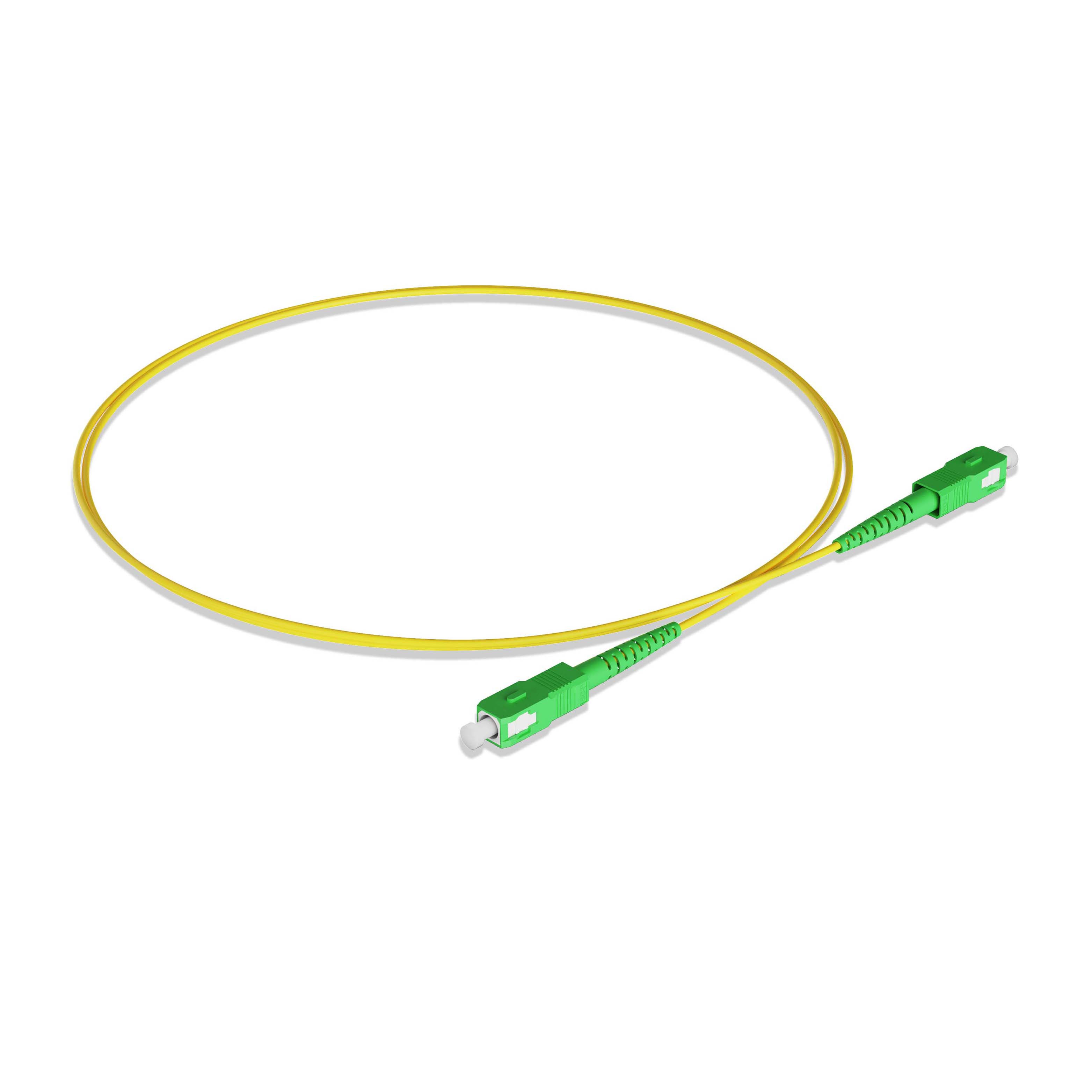 0.3m 0.98ft Fiber Patch Cable 1 Fiber SC APC Simplex to SC APC Simplex Singlemode OS2 Riser OFNR  2.0mm Yellow