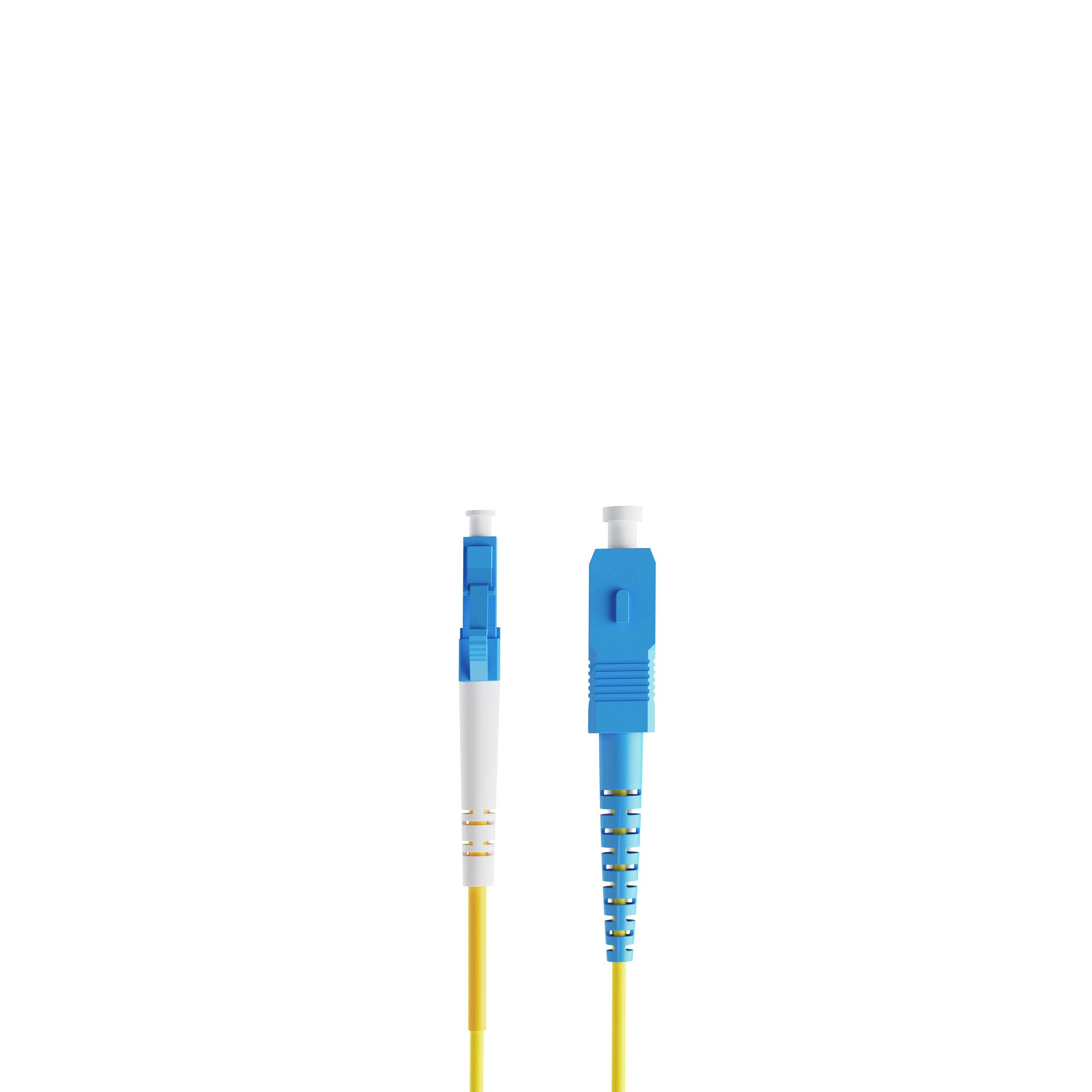 0.3m 0.98ft Fiber Patch Cable 1 Fiber LC UPC Simplex to SC UPC Simplex Singlemode OS2 Riser OFNR  2.0mm Yellow