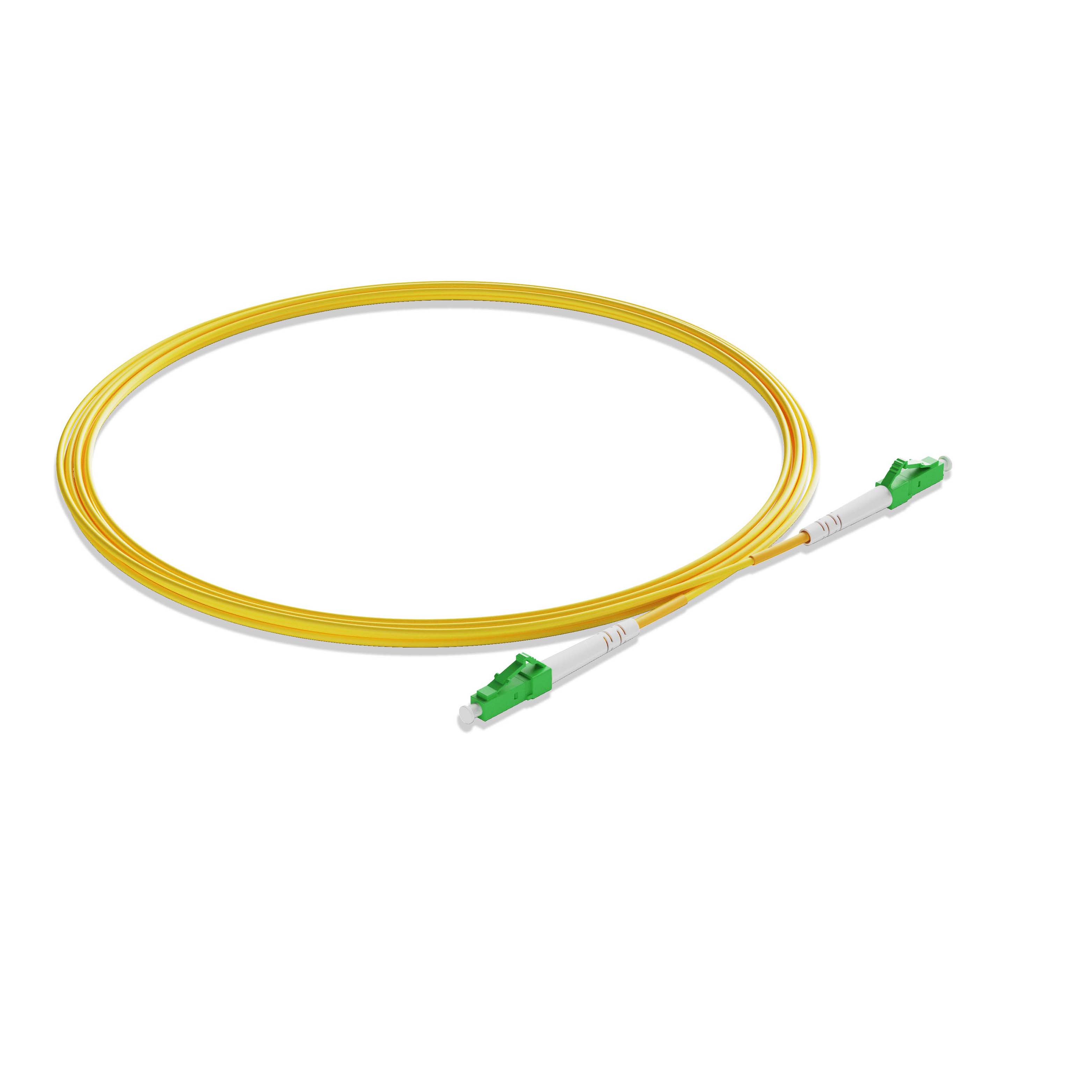 0.3m 0.98ft Fiber Patch Cable 1 Fiber LC APC Simplex to LC APC Simplex Singlemode OS2 Riser OFNR  2.0mm Yellow
