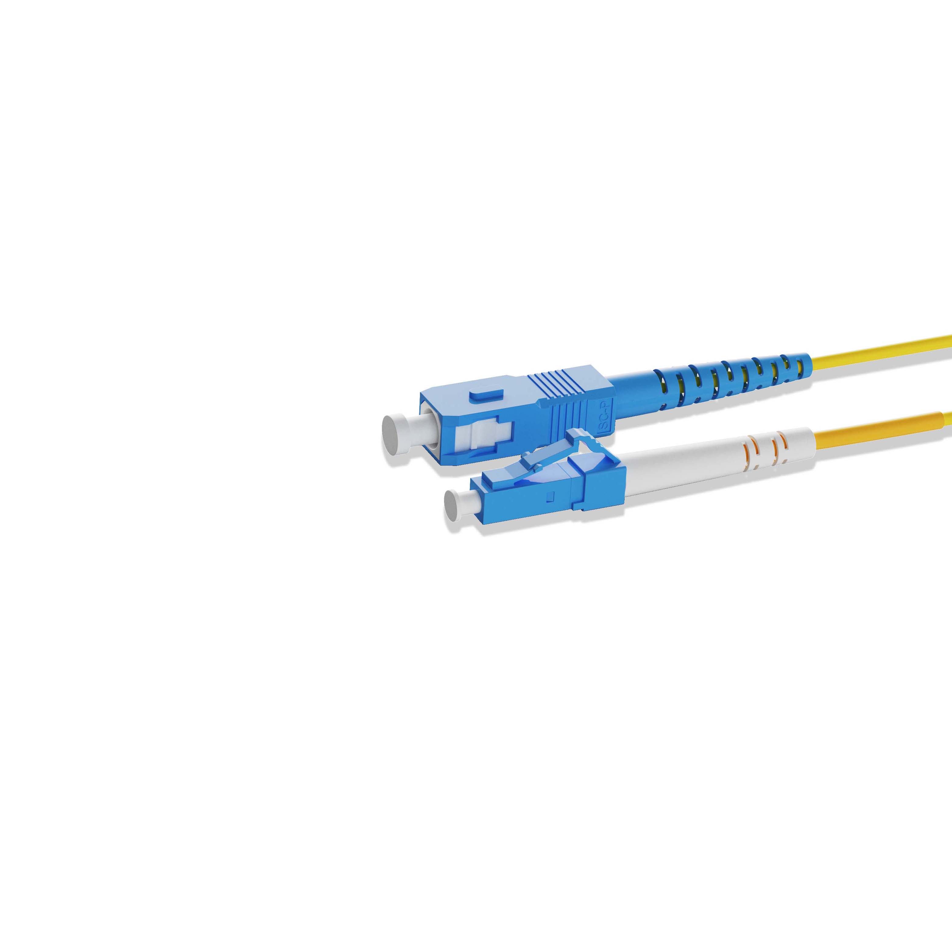 0.3m 0.98ft Fiber Patch Cable 1 Fiber LC UPC Simplex to SC UPC Simplex Singlemode OS2 Riser OFNR  2.0mm Yellow