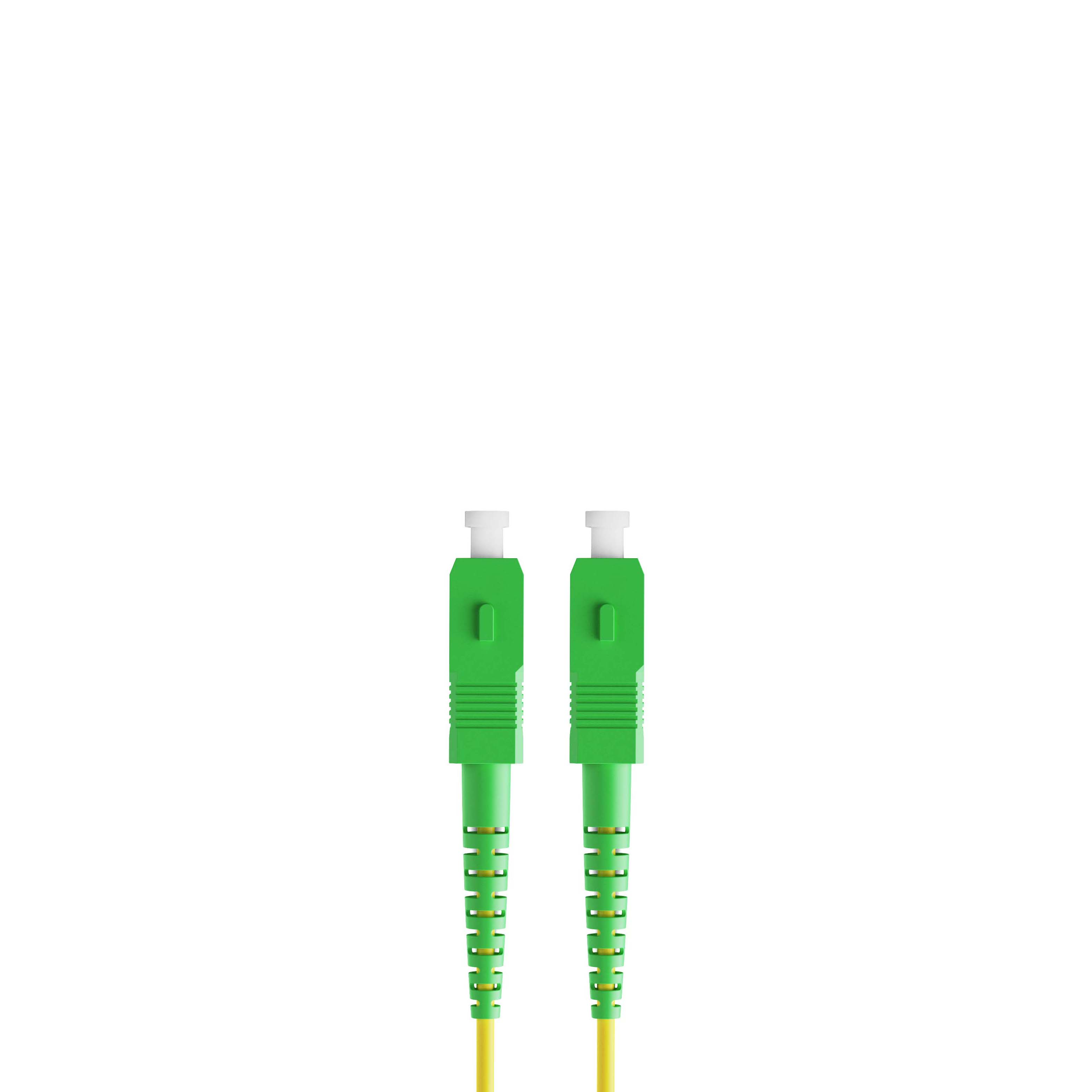0.3m 0.98ft Fiber Patch Cable 1 Fiber SC APC Simplex to SC APC Simplex Singlemode OS2 Riser OFNR  2.0mm Yellow