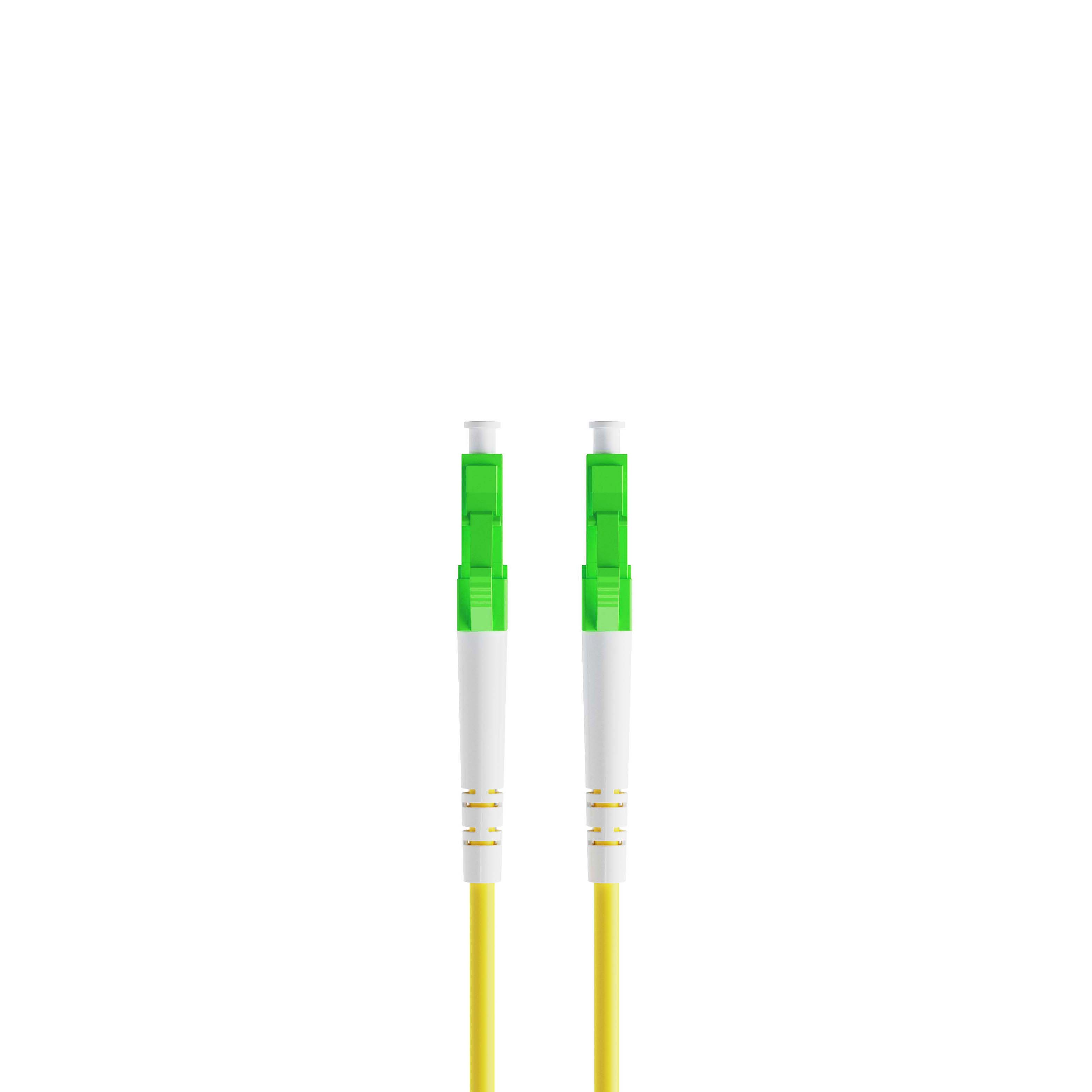 0.3m 0.98ft Fiber Patch Cable 1 Fiber LC APC Simplex to LC APC Simplex Singlemode OS2 Riser OFNR  2.0mm Yellow