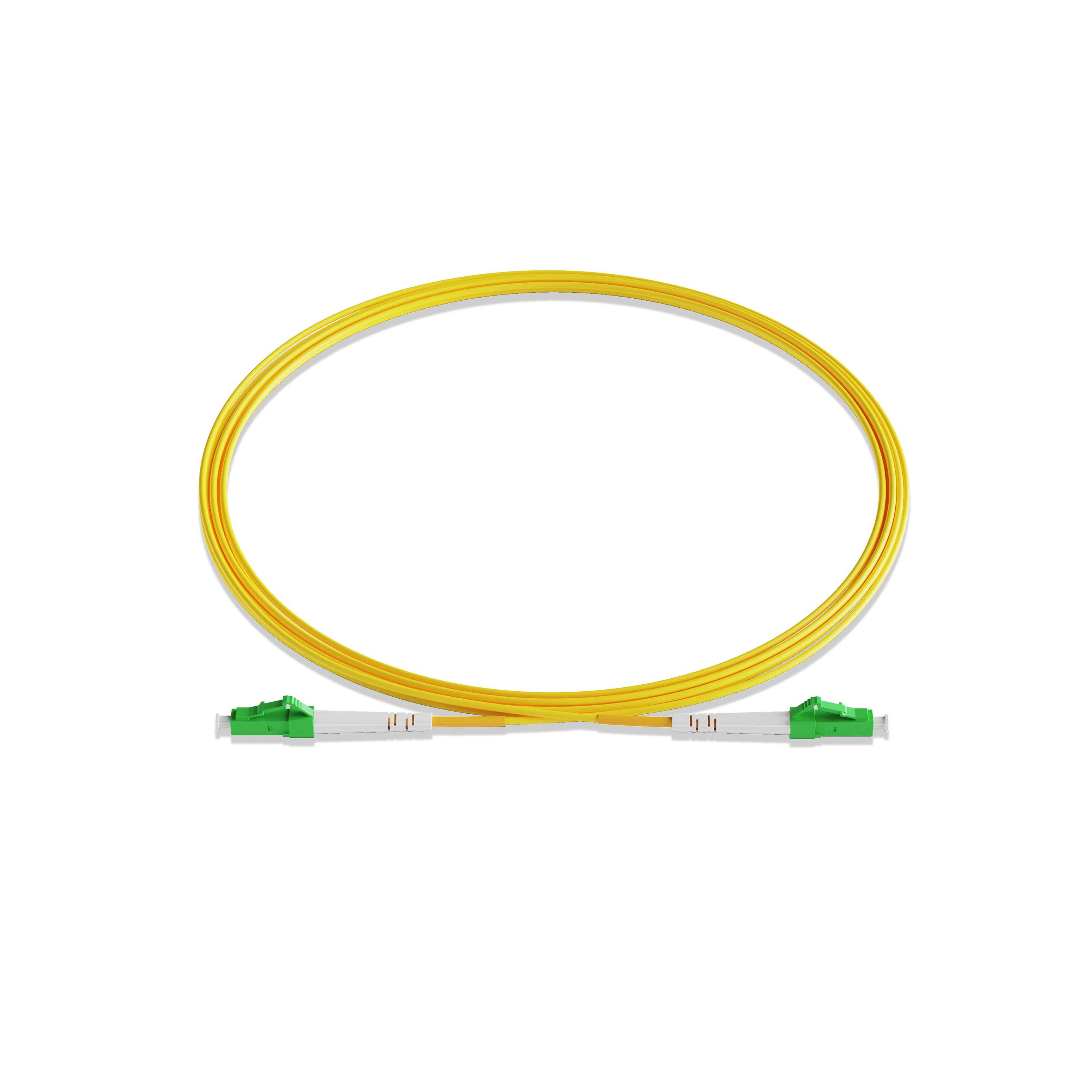 0.3m 0.98ft Fiber Patch Cable 1 Fiber LC APC Simplex to LC APC Simplex Singlemode OS2 Riser OFNR  2.0mm Yellow