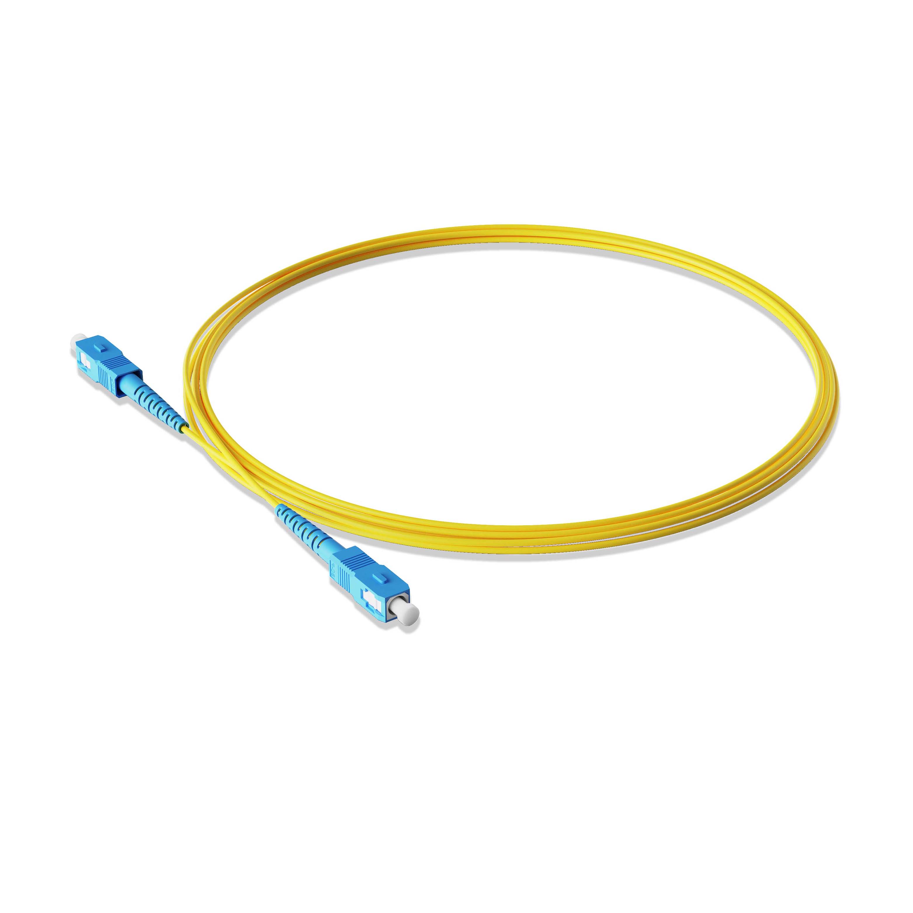 0.3m 0.98ft Fiber Patch Cable 1 Fiber SC UPC Simplex to SC UPC Simplex Singlemode OS2 Riser OFNR  2.0mm Yellow