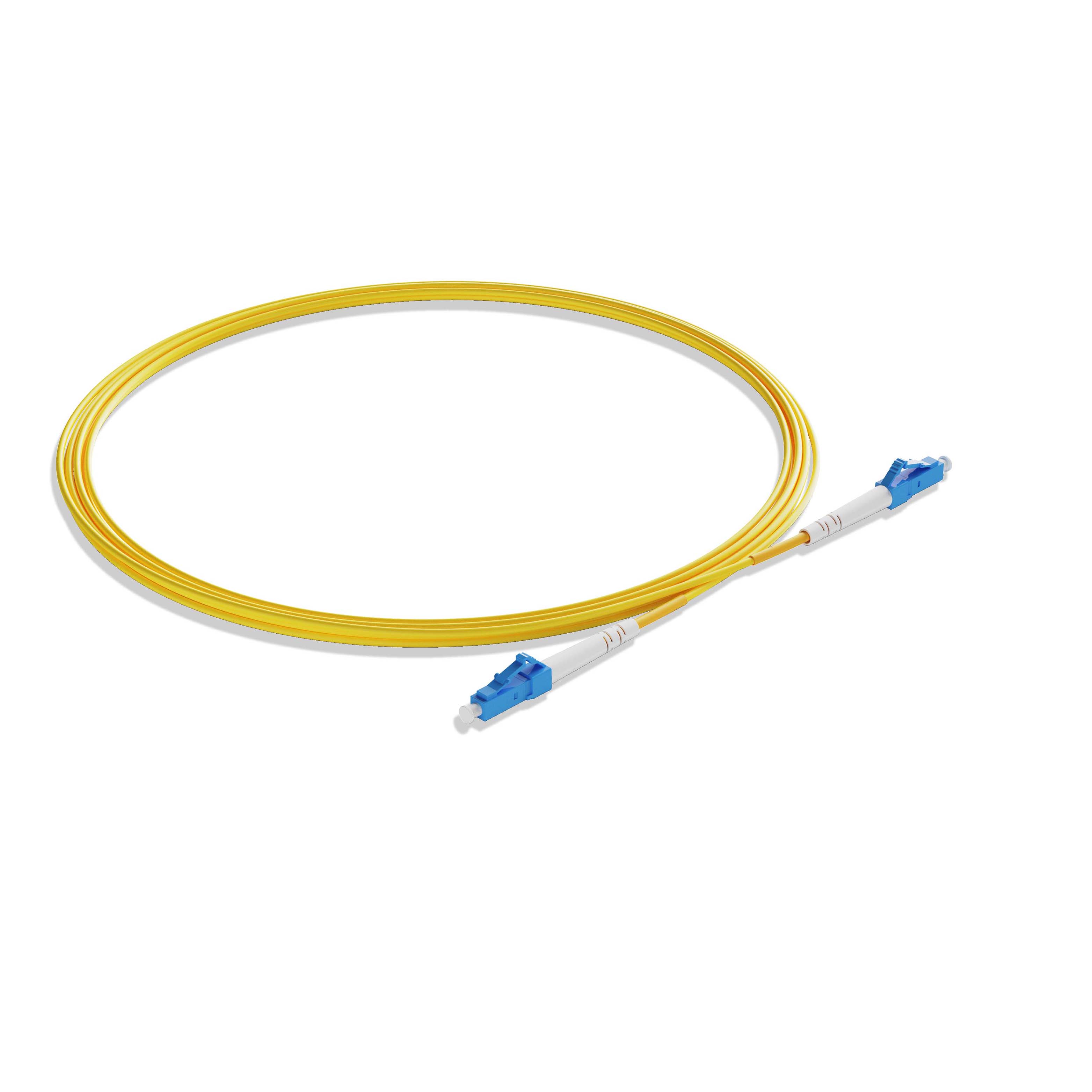 0.3m 0.98ft Fiber Patch Cable 1 Fiber LC UPC Simplex to LC UPC Simplex Singlemode OS2 Riser OFNR  2.0mm Yellow