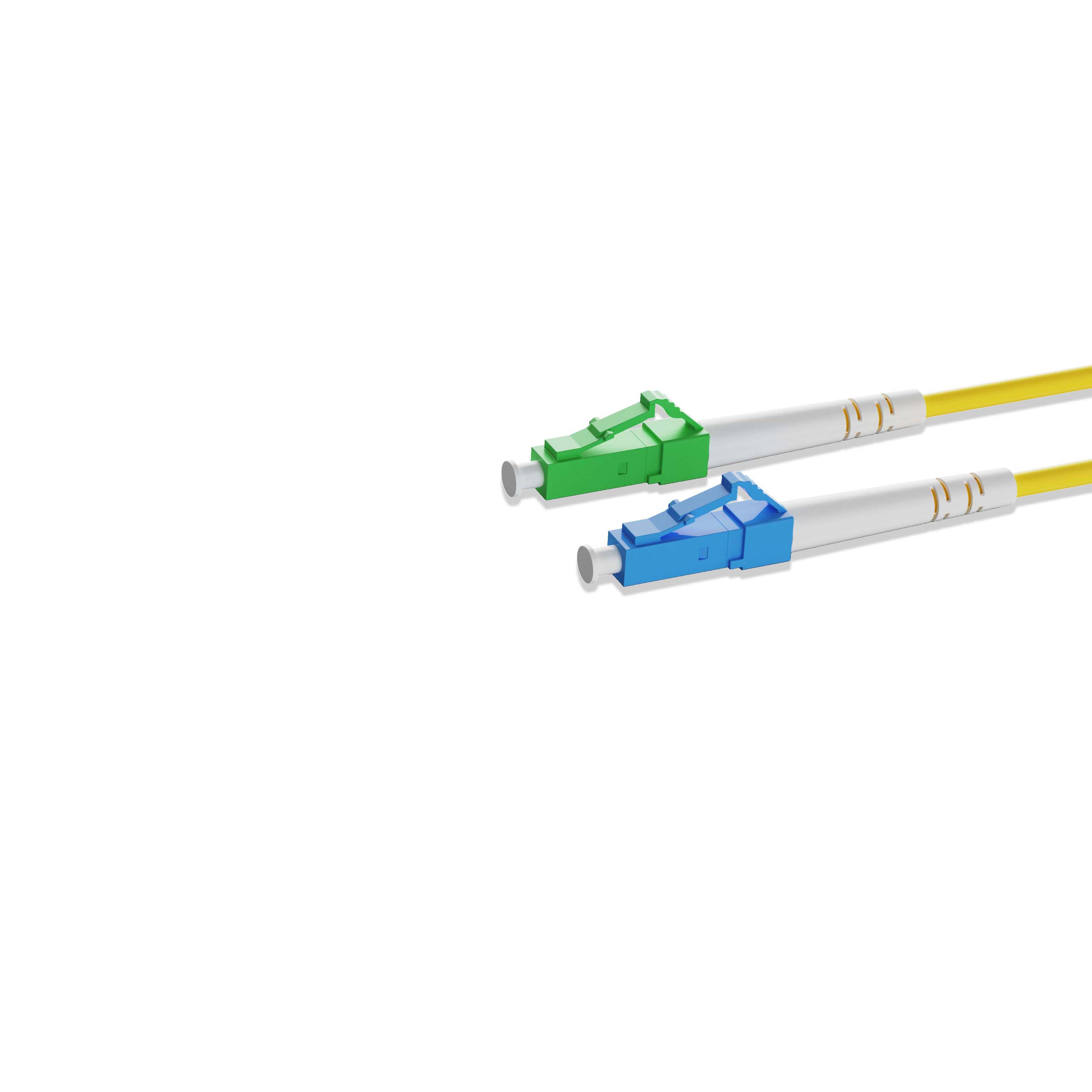 0.3m 0.98ft Fiber Patch Cable 1 Fiber LC UPC Simplex to LC APC Simplex Singlemode OS2 Riser OFNR  2.0mm Yellow