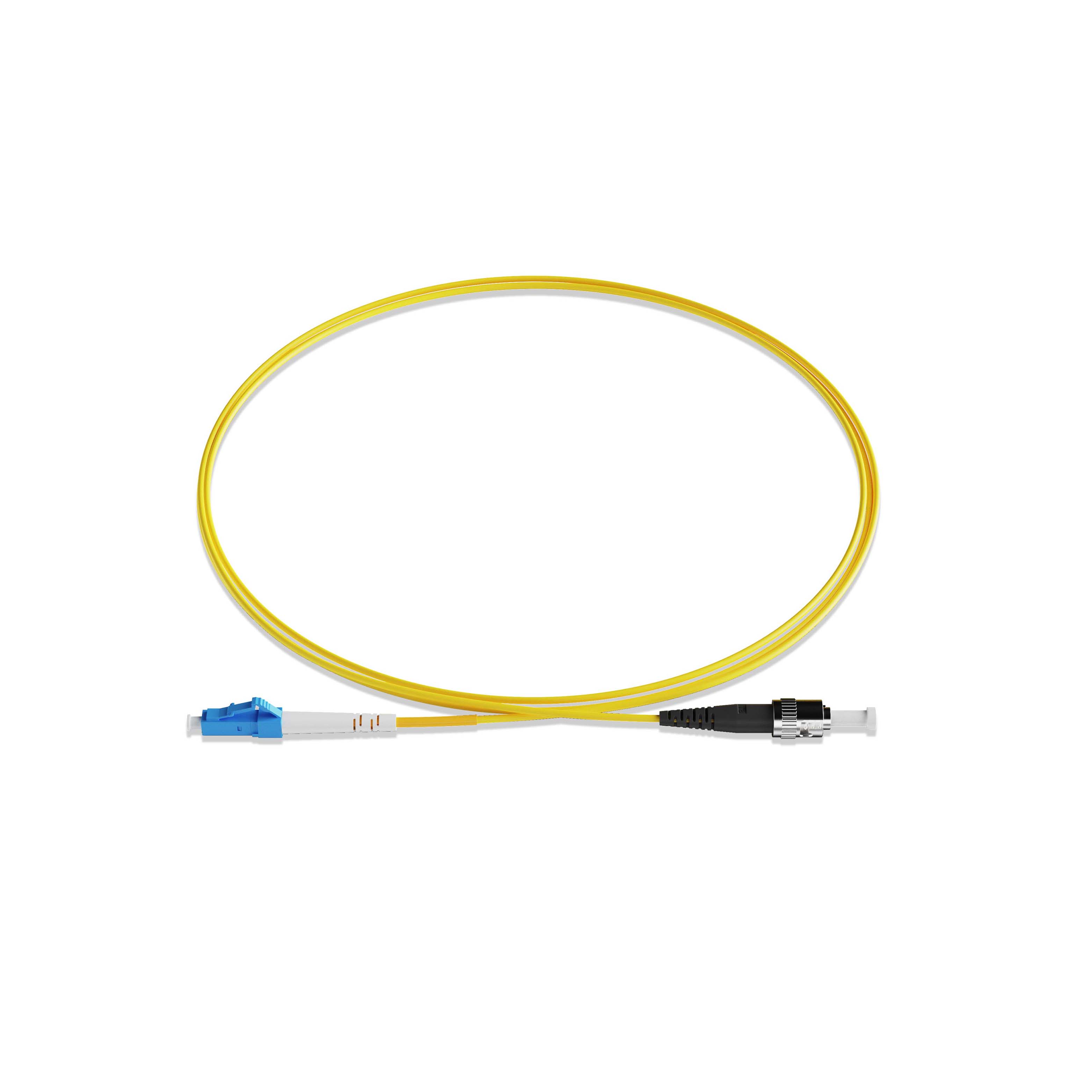 0.3m 0.98ft Fiber Patch Cable 1 Fiber LC UPC Simplex to ST UPC Simplex Singlemode OS2 Riser OFNR  2.0mm Yellow