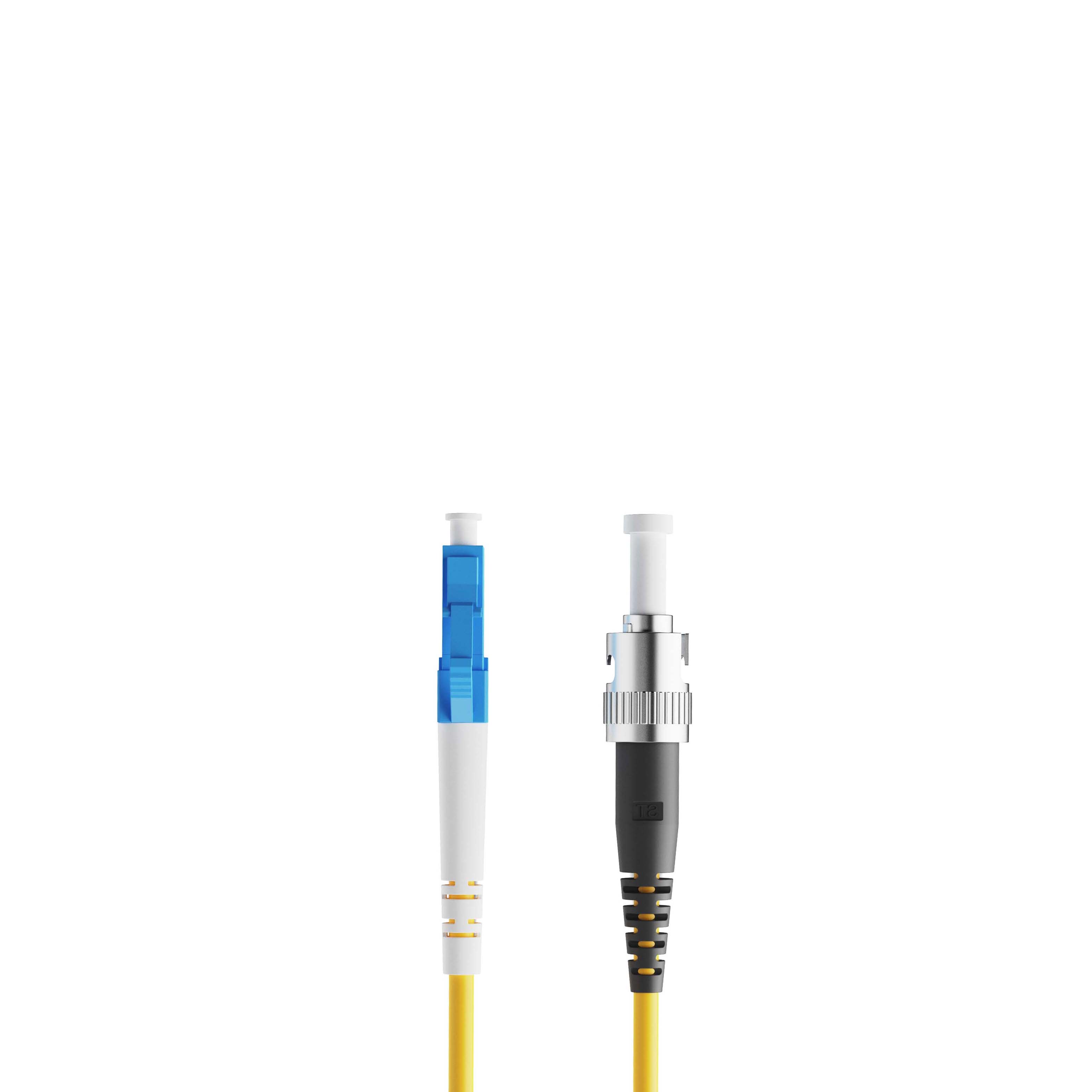 0.3m 0.98ft Fiber Patch Cable 1 Fiber LC UPC Simplex to ST UPC Simplex Singlemode OS2 Riser OFNR  2.0mm Yellow