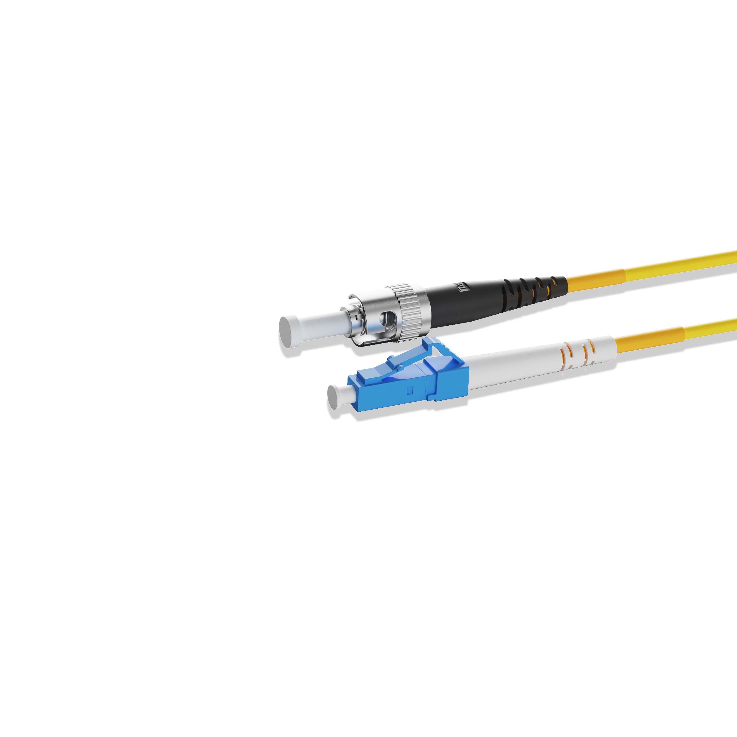 0.3m 0.98ft Fiber Patch Cable 1 Fiber LC UPC Simplex to ST UPC Simplex Singlemode OS2 Riser OFNR  2.0mm Yellow