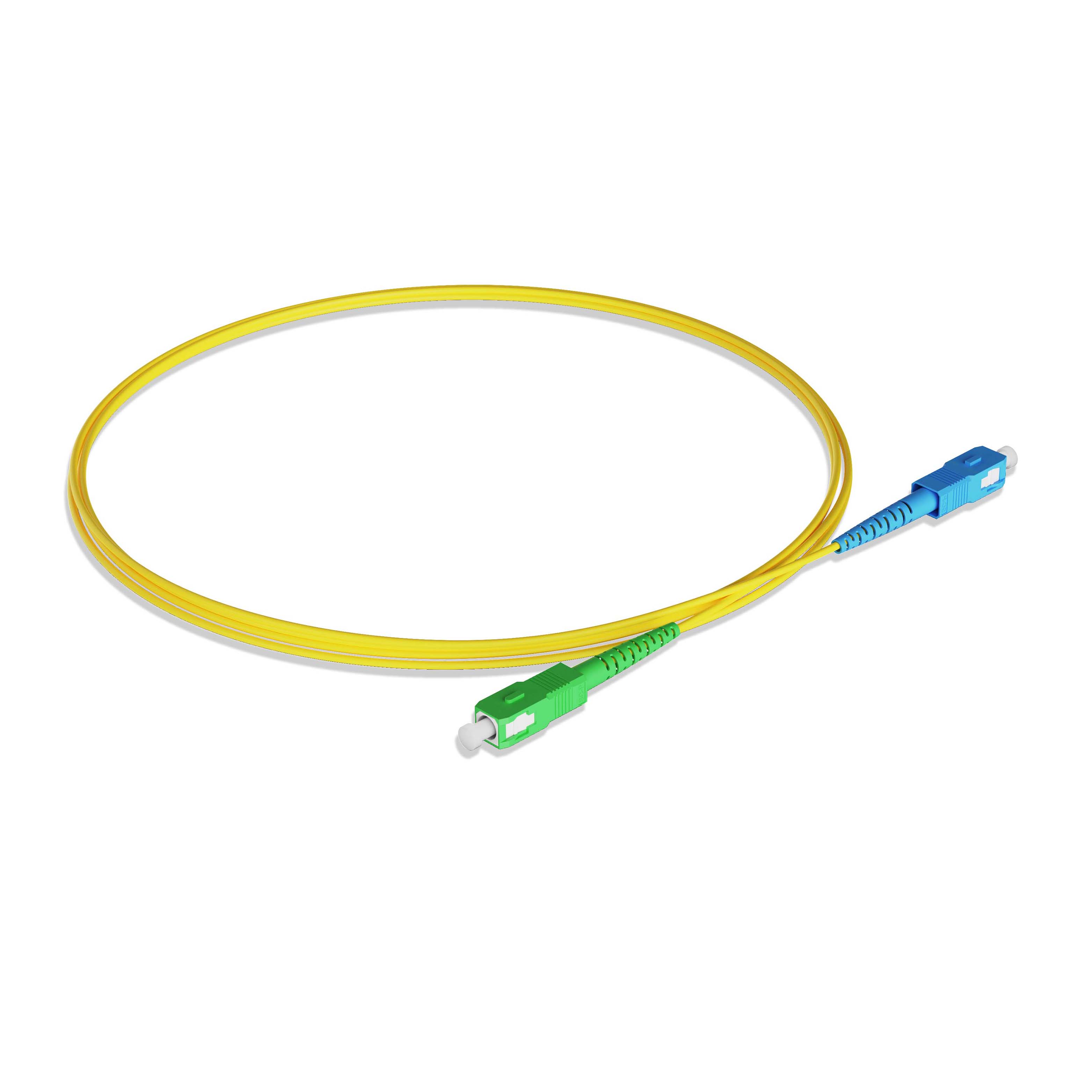 0.3m 0.98ft Fiber Patch Cable 1 Fiber SC UPC Simplex to SC APC Simplex Singlemode OS2 Riser OFNR  2.0mm Yellow
