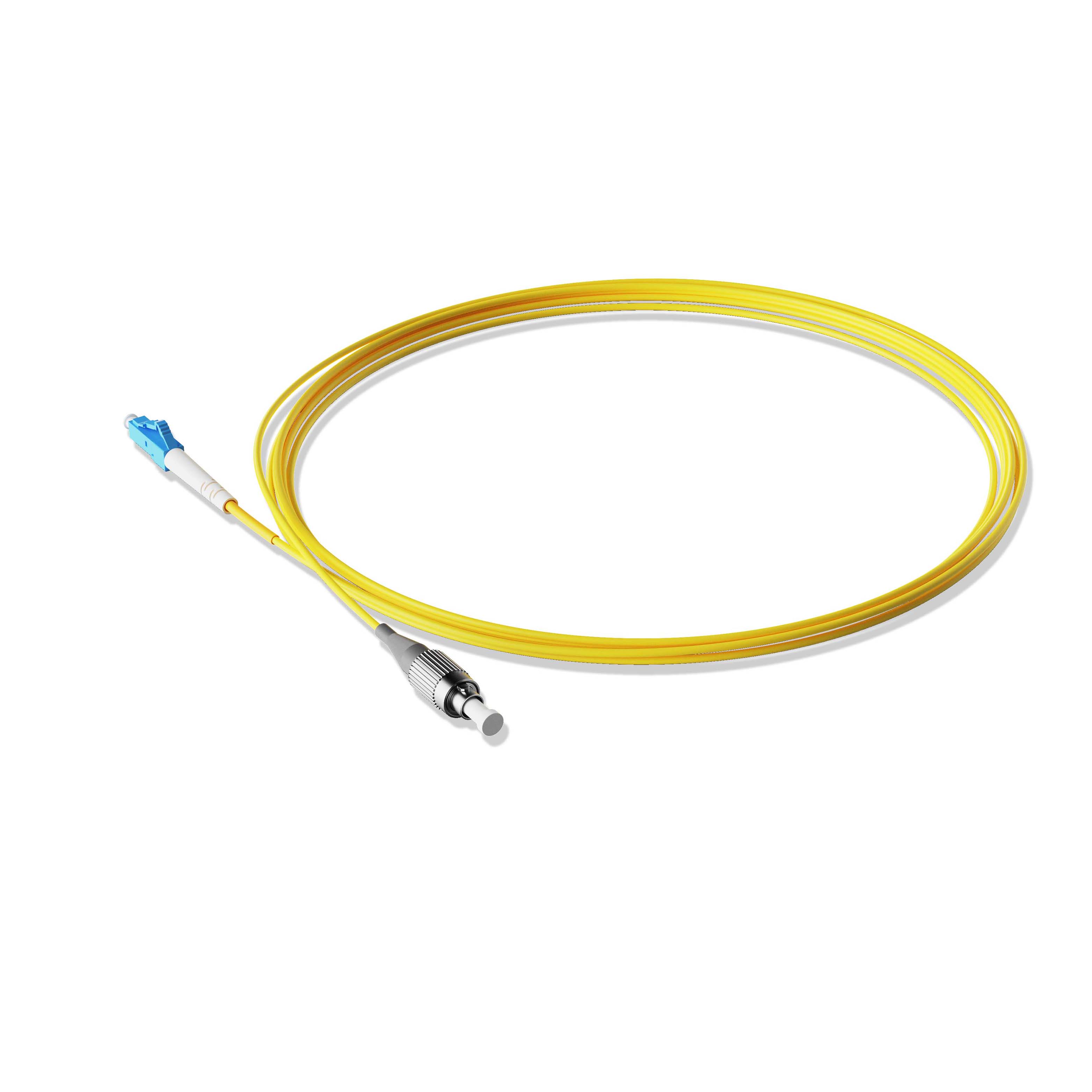 0.3m 0.98ft Fiber Patch Cable 1 Fiber LC UPC Simplex to FC UPC Simplex Singlemode OS2 Riser OFNR  2.0mm Yellow