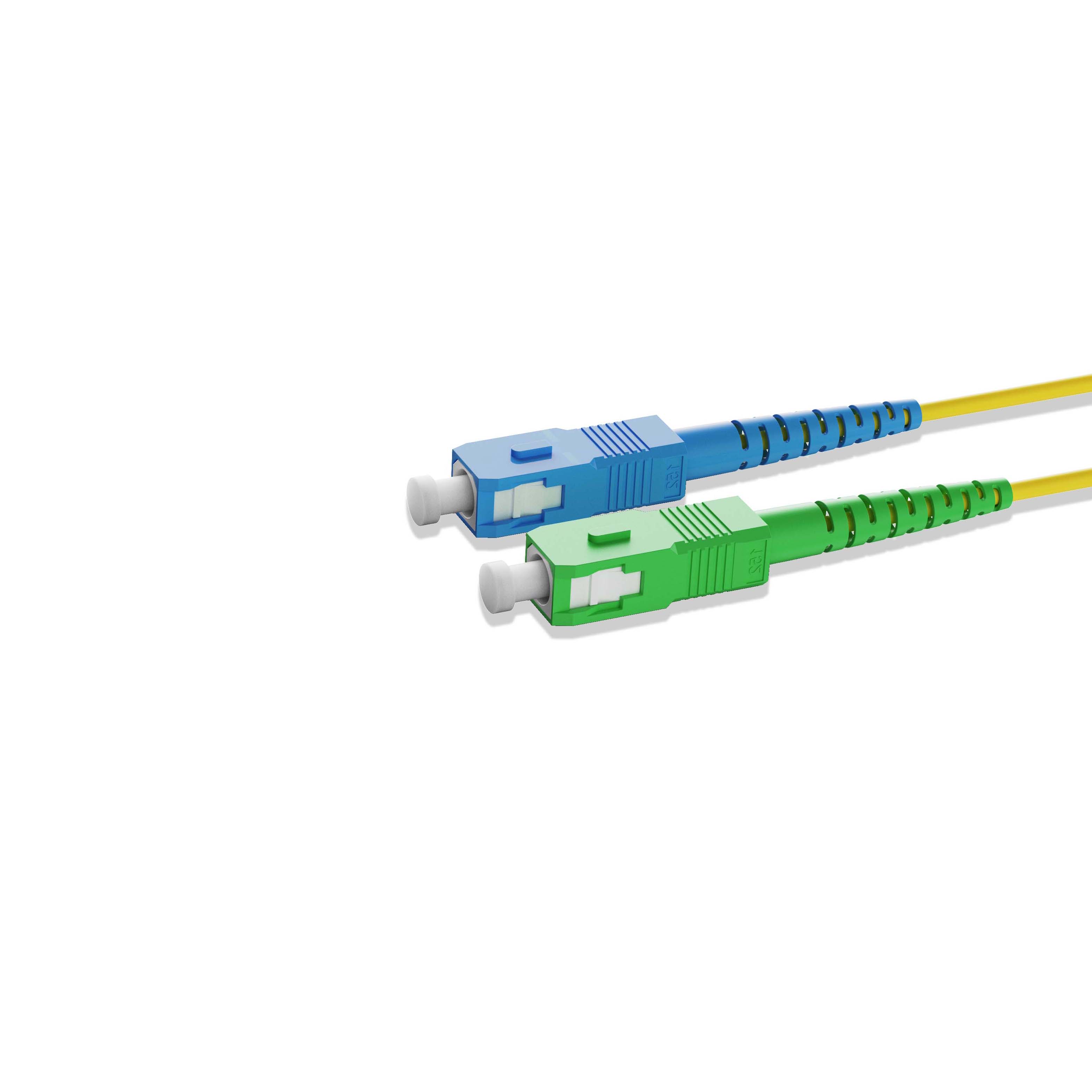 0.3m 0.98ft Fiber Patch Cable 1 Fiber SC UPC Simplex to SC APC Simplex Singlemode OS2 Riser OFNR  2.0mm Yellow