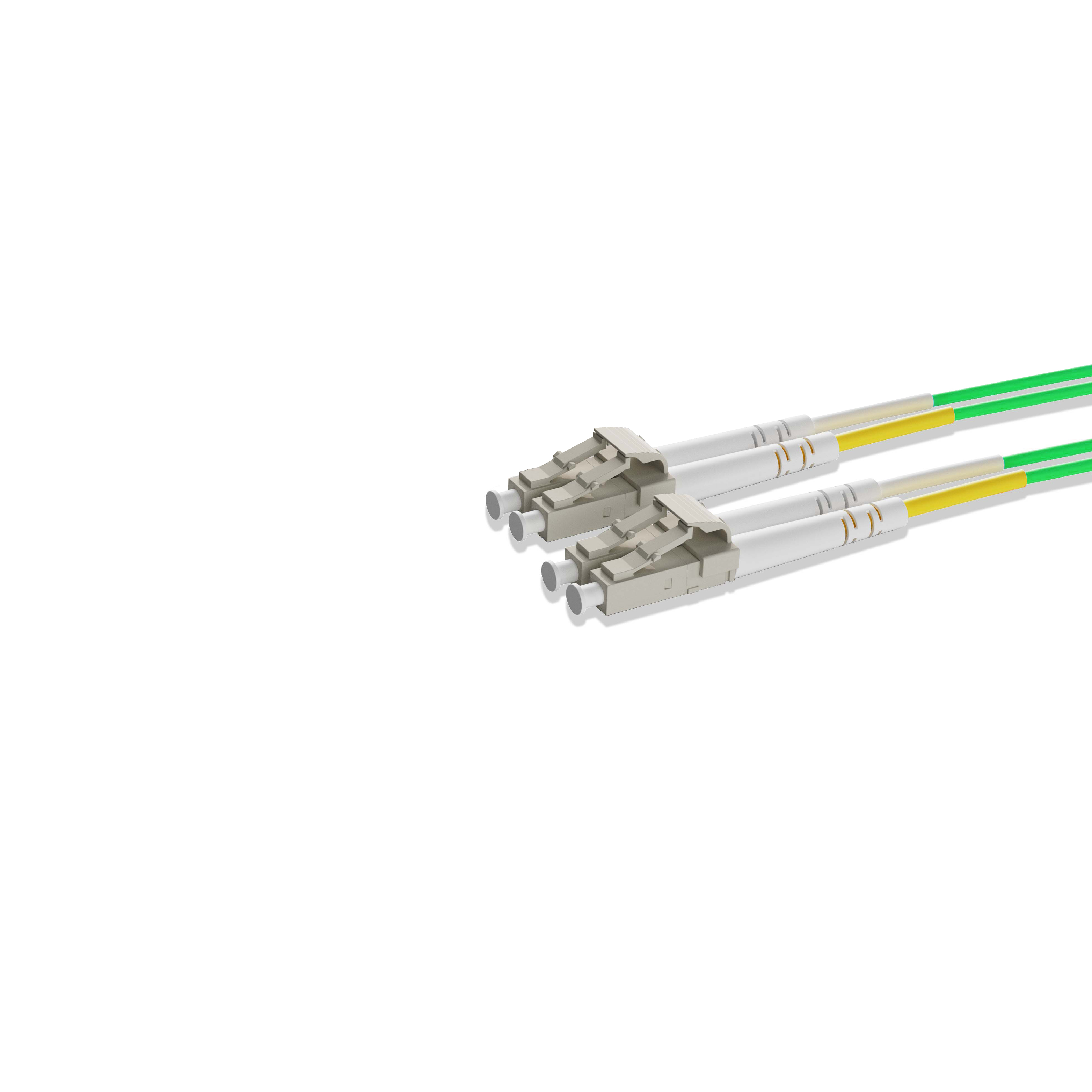 1m 3ft Fiber Patch Cable 2 Fibers LC UPC Duplex to LC UPC Duplex  Multimode OM5 Riser OFNR 2.0mm Lime Green