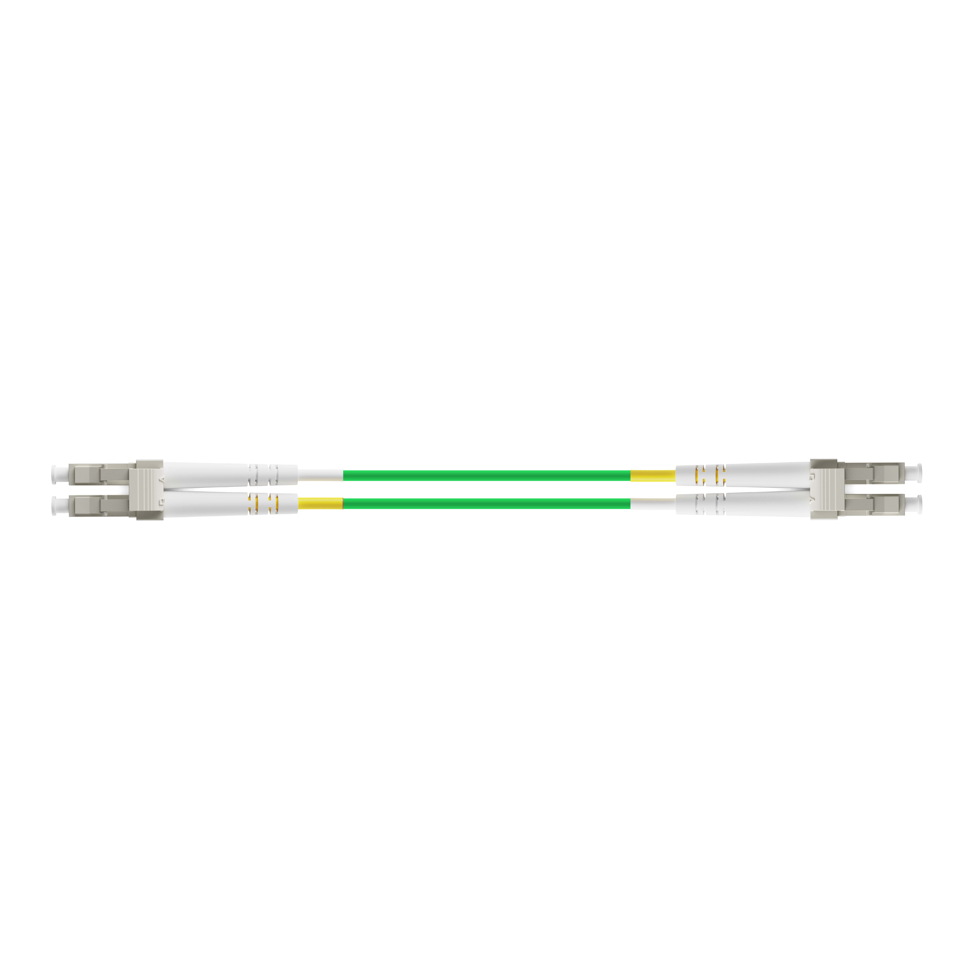 1m 3ft Fiber Patch Cable 2 Fibers LC UPC Duplex to LC UPC Duplex Multimode OM5 Riser OFNR 2.0mm Lime Green
