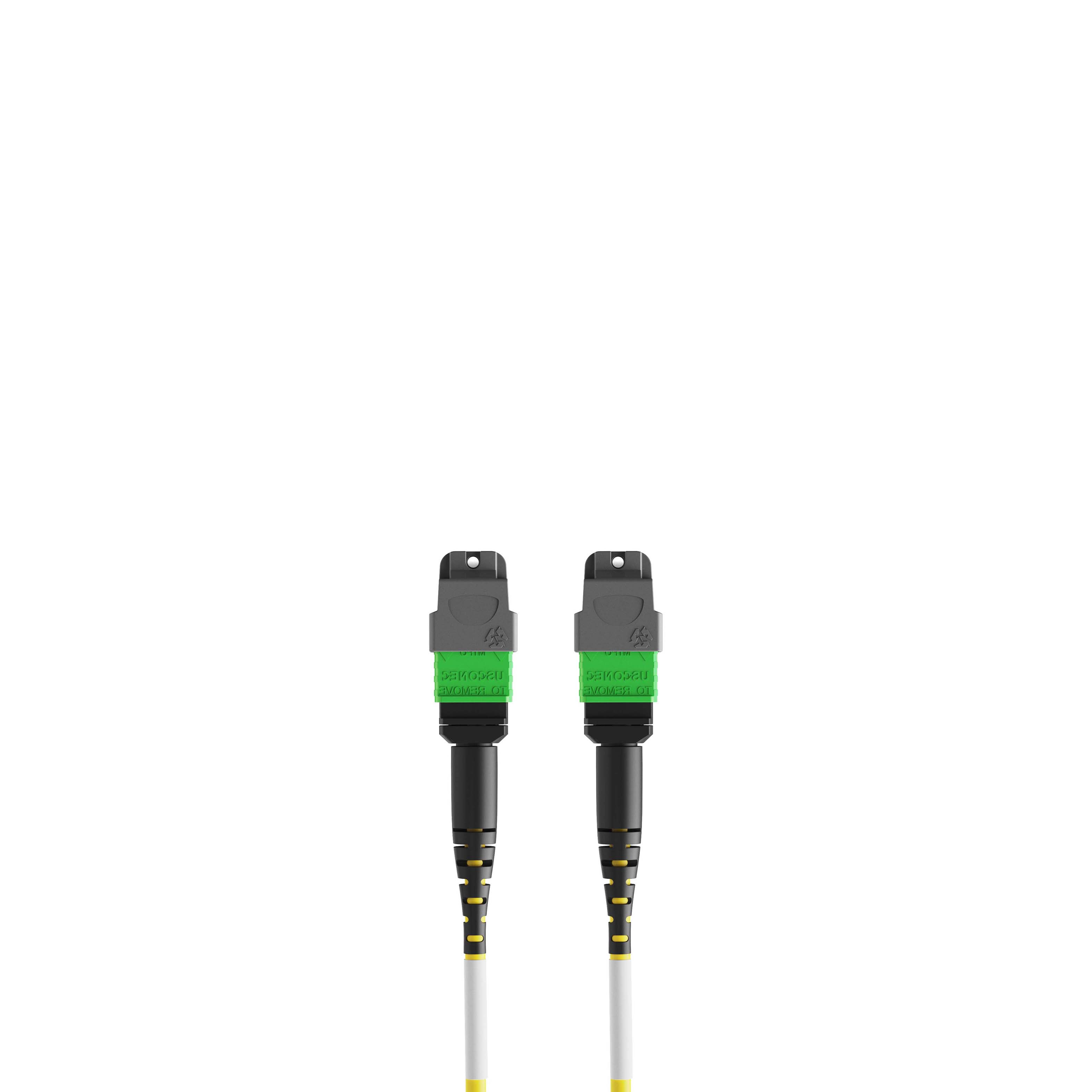1m 3ft MTP Jumper 12 Fibers MTP-12 APC Female to MTP-12 APC Female Singlemode OS2 Plenum OFNP 0.35dB Max Type A 3.0mm Yellow