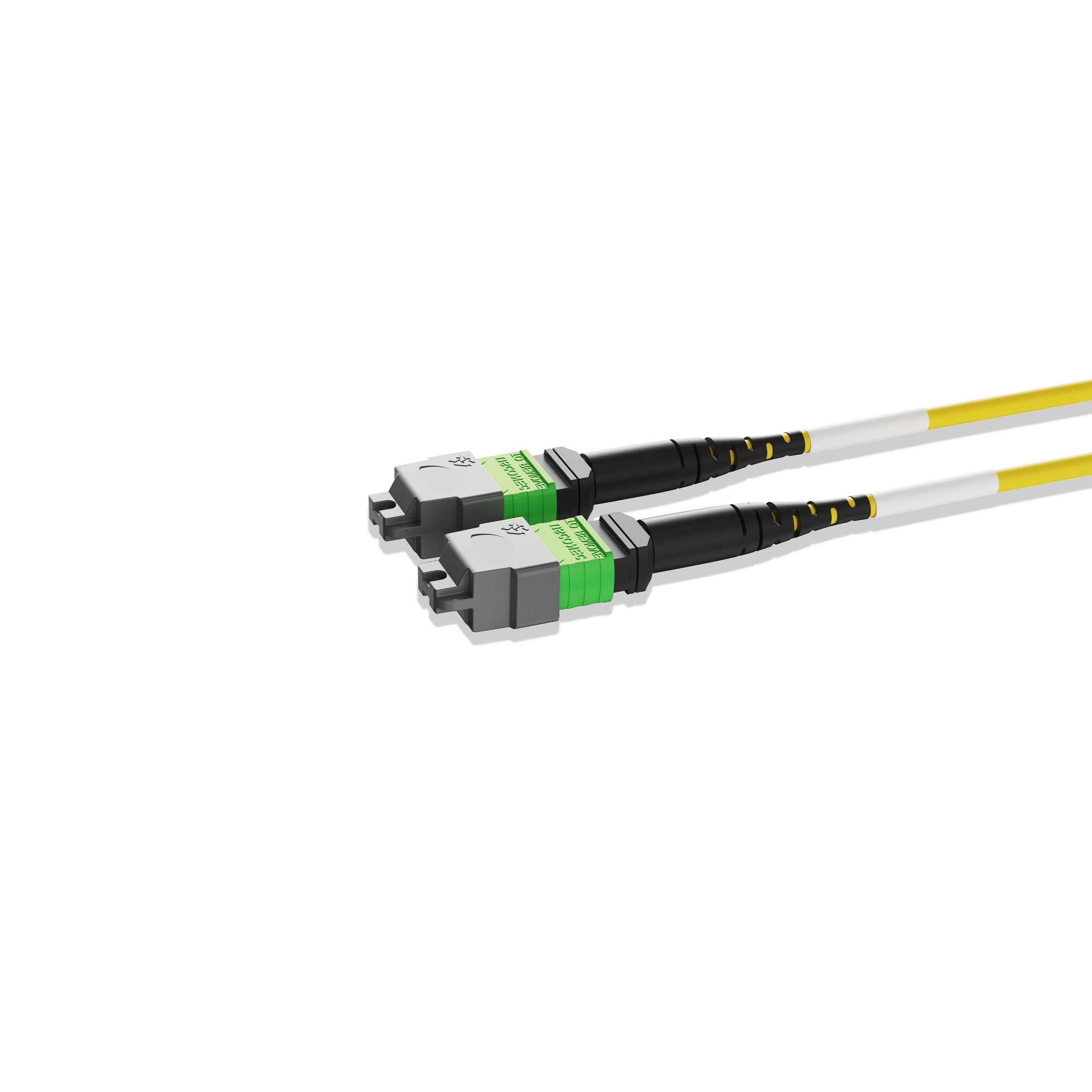 1m 3ft MTP Jumper 12 Fibers MTP-12 APC Female to MTP-12 APC Female Singlemode OS2 Plenum OFNP 0.35dB Max Type A 3.0mm Yellow