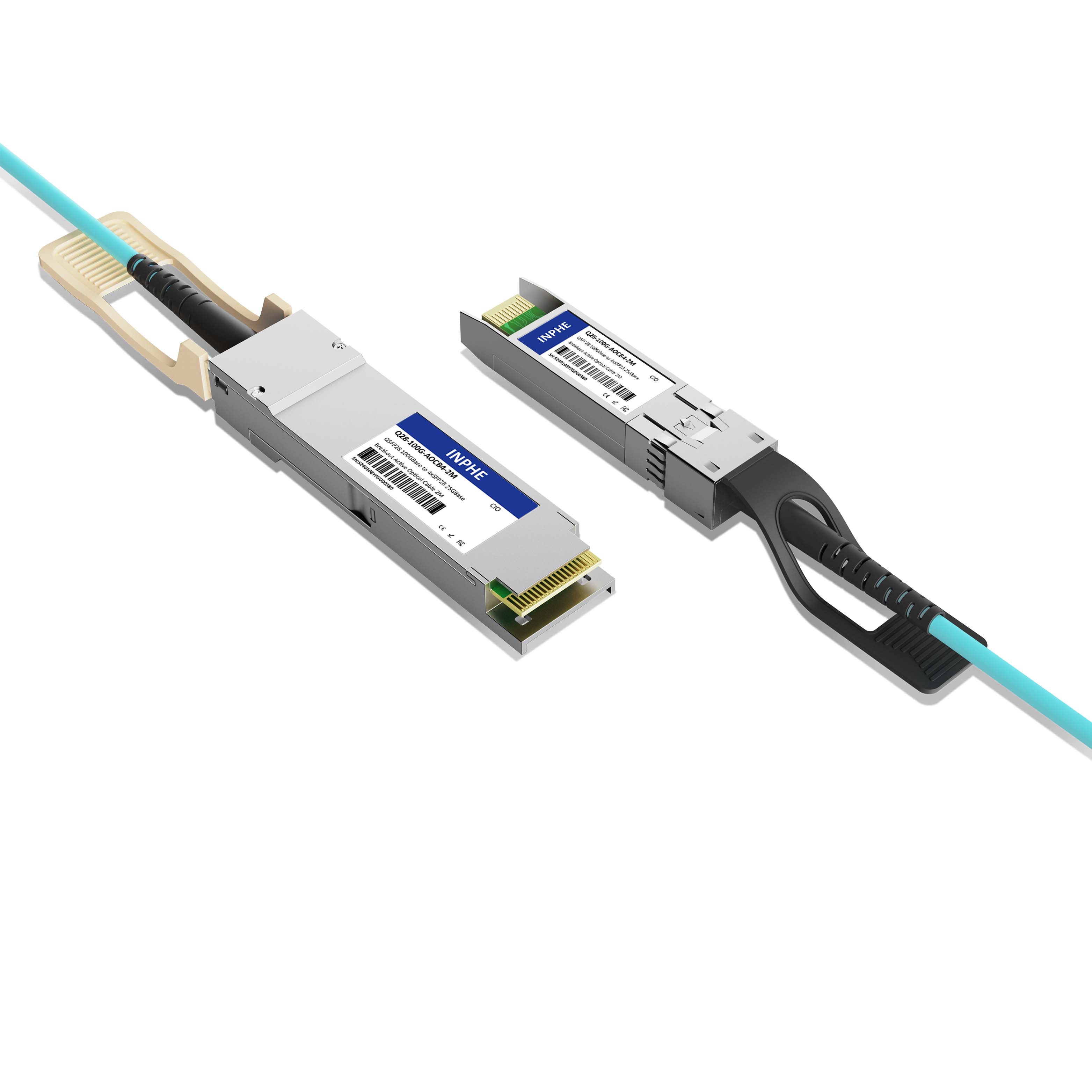 2m 7ft Cisco QSFP-4x25G-AOC2M Compatible QSFP28 100GBASE to 4x SFP28 25GBASE Active Optical Breakout Cable