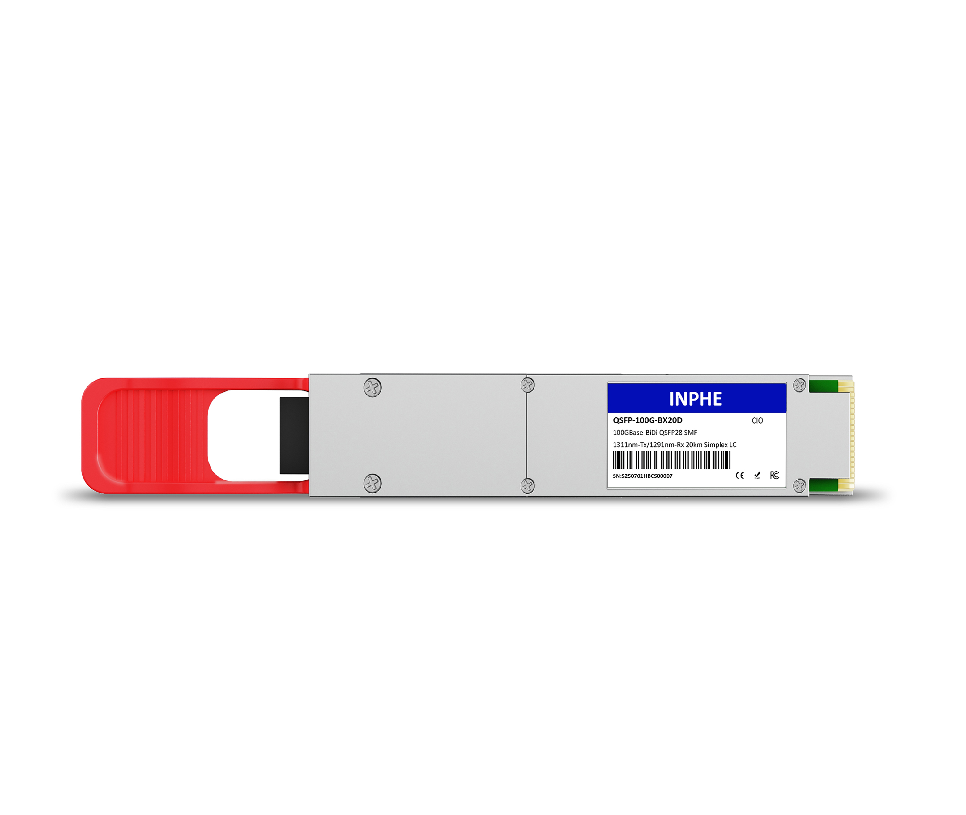 Juniper QSFP-100G-LR20BD-D Compatible QSFP28 100G BiDi 1311nm-Tx/1291nm-Rx 20km SMF Simplex LC With Dual CDR DDM/DOM Optics Transceiver