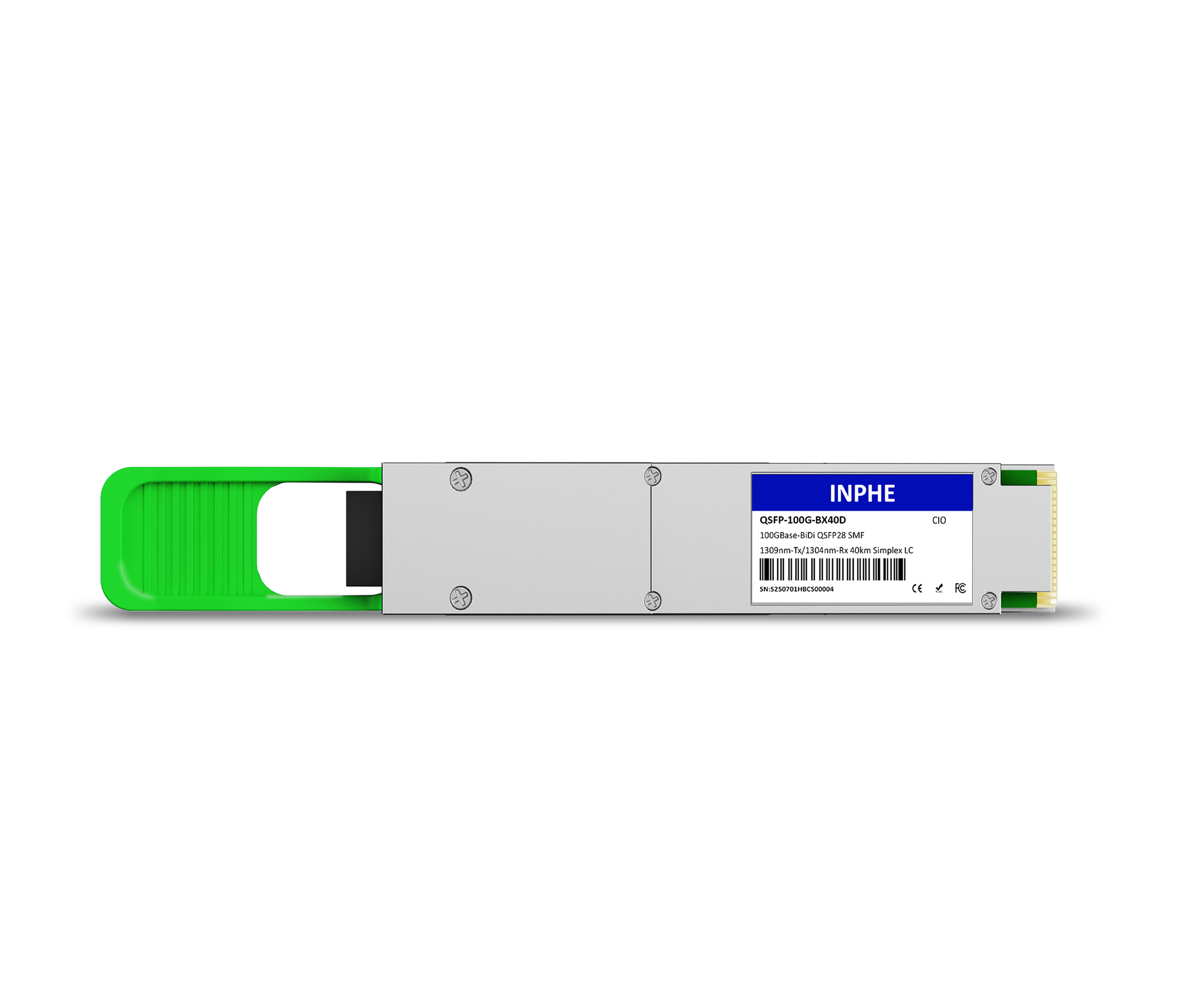 Cisco QSFP-100G-B40D4-I Compatible QSFP28 100GBASE BiDi 1309.14nm-Tx/1304.58nm-Rx 40km SMF Simplex LC With Dual CDR DDM/DOM Optics Transceiver