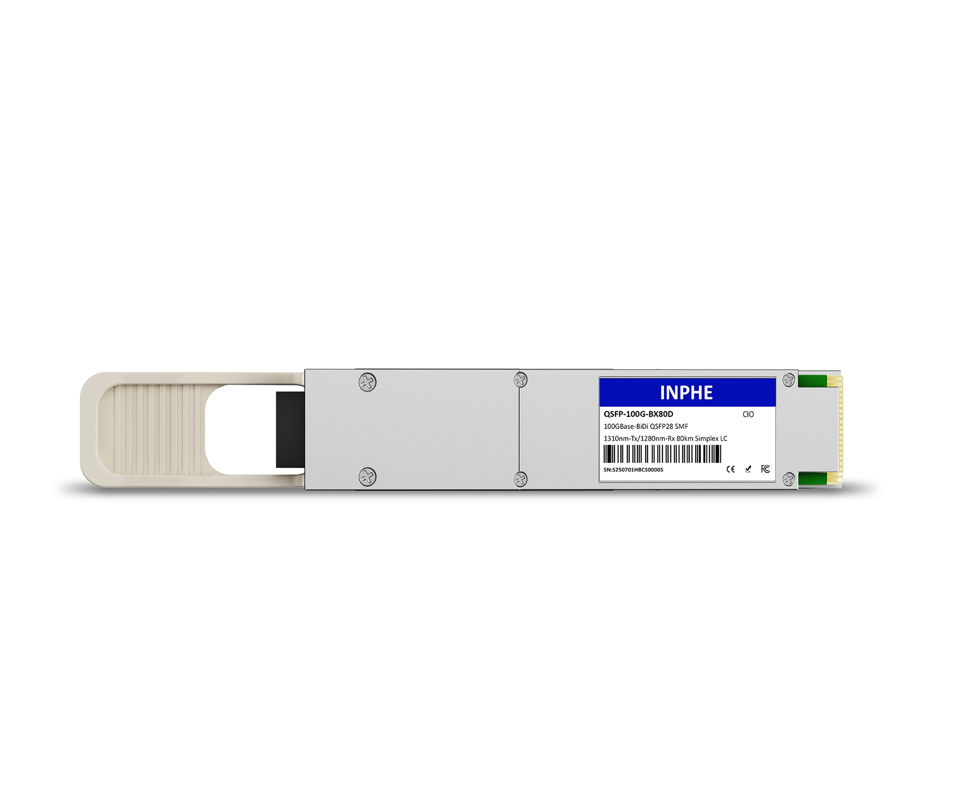 Juniper QSFP-100G-ZRBD-D Compatible QSFP28 100G BiDi 1309.14nm-Tx/1273.55nm-Rx 80km SMF Simplex LC With Dual CDR DDM/DOM Optics Transceiver