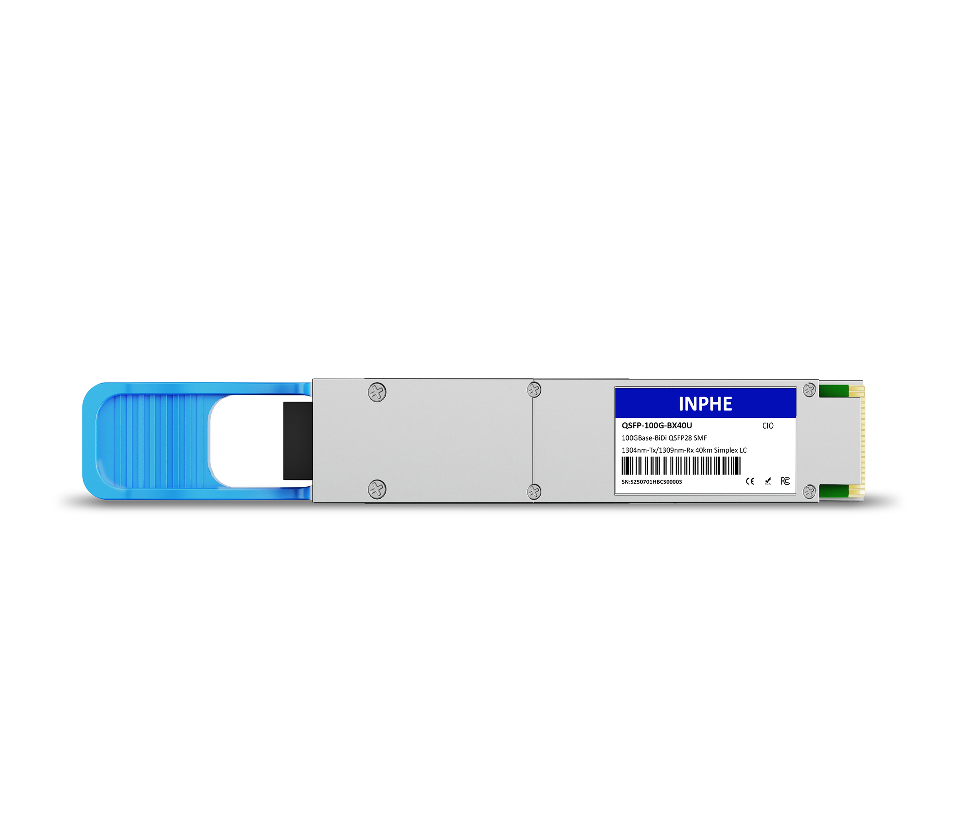 Cisco QSFP-100G-B40U4-I Compatible QSFP28 100GBASE BiDi 1304.58nm-Tx/1309.14nm-Rx 40km SMF Simplex LC With Dual CDR DDM/DOM Optics Transceiver