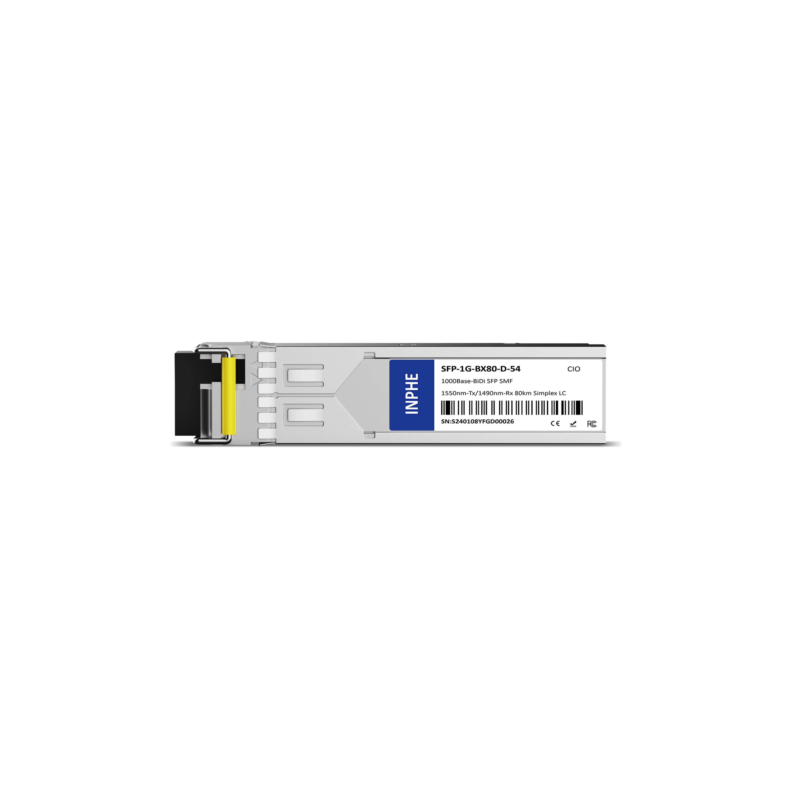 Huawei LE2MGSC80DE0 Compatible SFP 1.25GBASE BiDi 1550nm-Tx/1490nm-Rx 80km SMF Simplex LC DDM/DOM Optics Transceiver