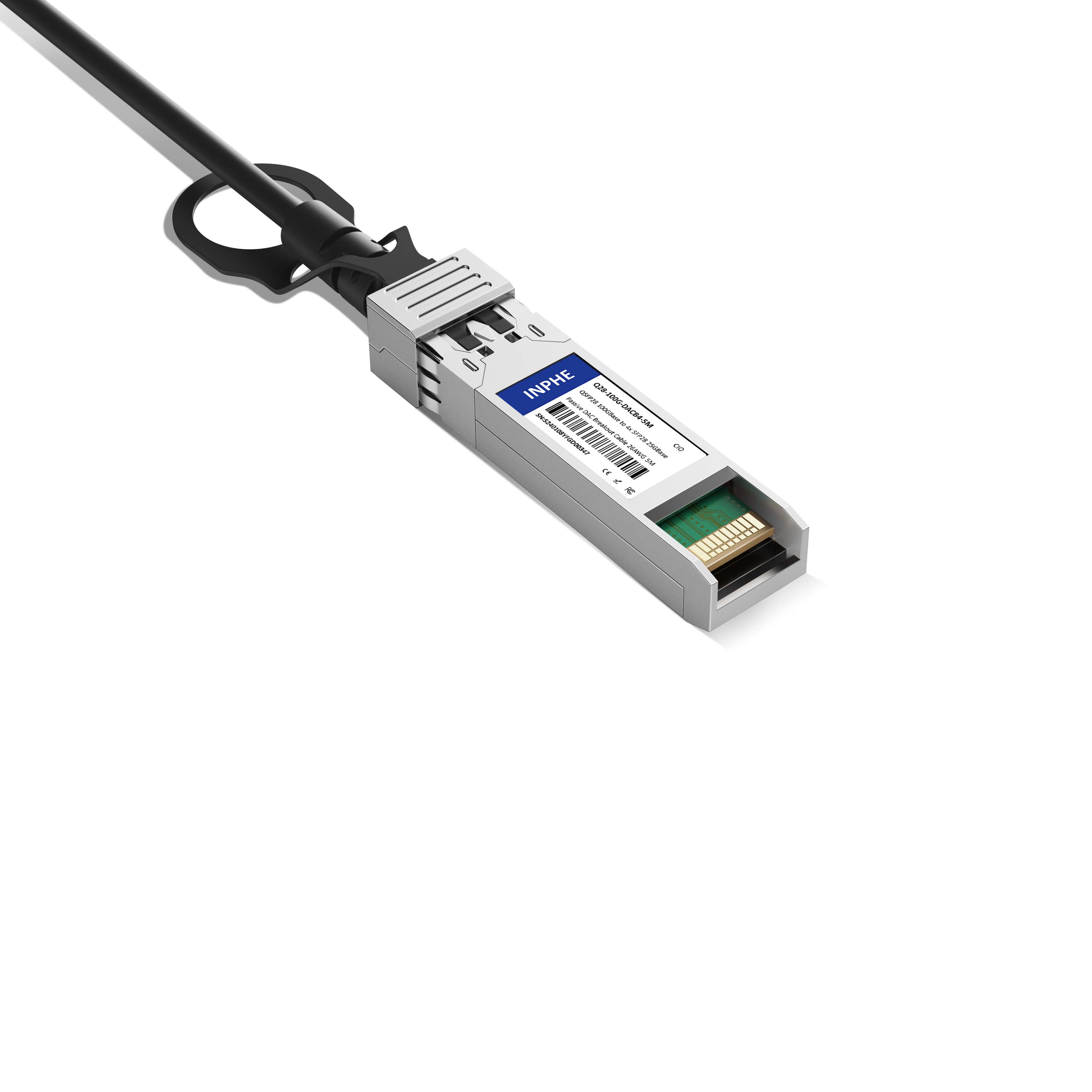 0.5m 2ft Cisco QDD-4ZQ100-CU0.5M Compatible QSFPDD 400GBASE to 4x QSFP56 100GBASE Passive Direct Attach Copper Breakout Cable 30AWG