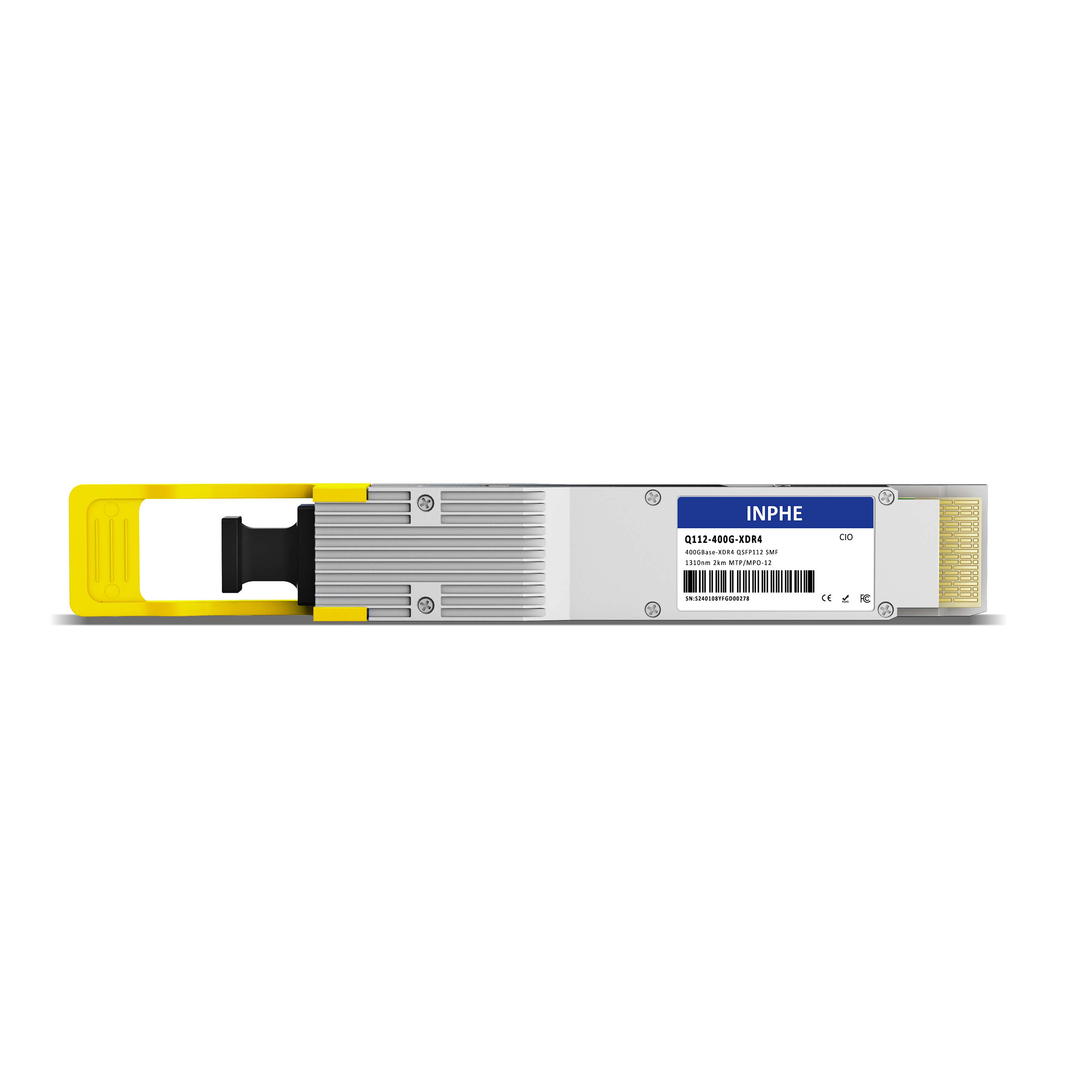 Cisco Compatible QSFP112 400GBASE XDR4 1310nm 2km SMF MPO/MTP-12 With Dual CDR DDM/DOM Optics Transceiver, Support 4x 100G FR1