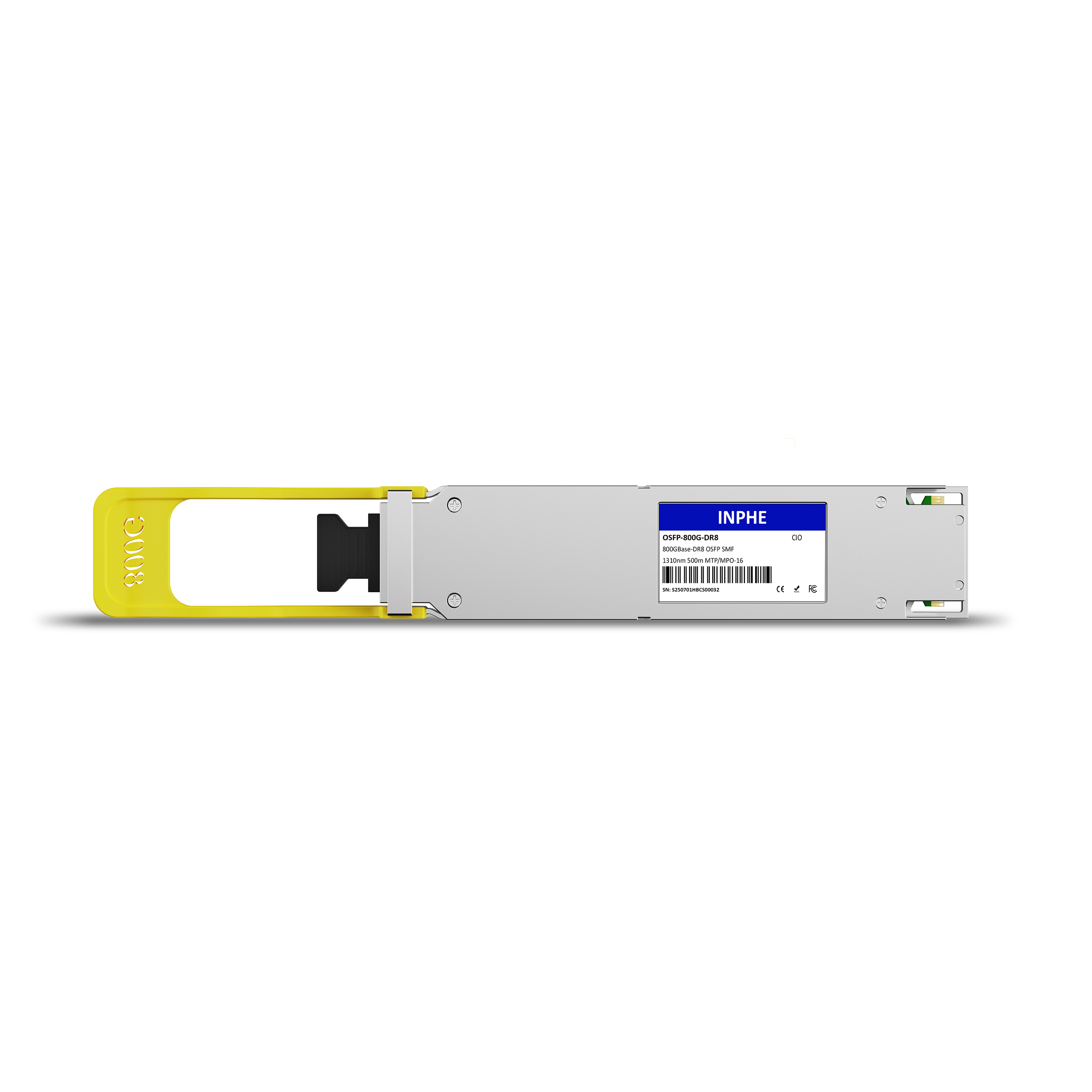 Cisco Compatible OSFP 800GBASE DR8 1310nm 500m SMF MPO/MTP-16 With Dual CDR DDM/DOM Optics Transceiver, Support 8x100G DR1, Finned Top