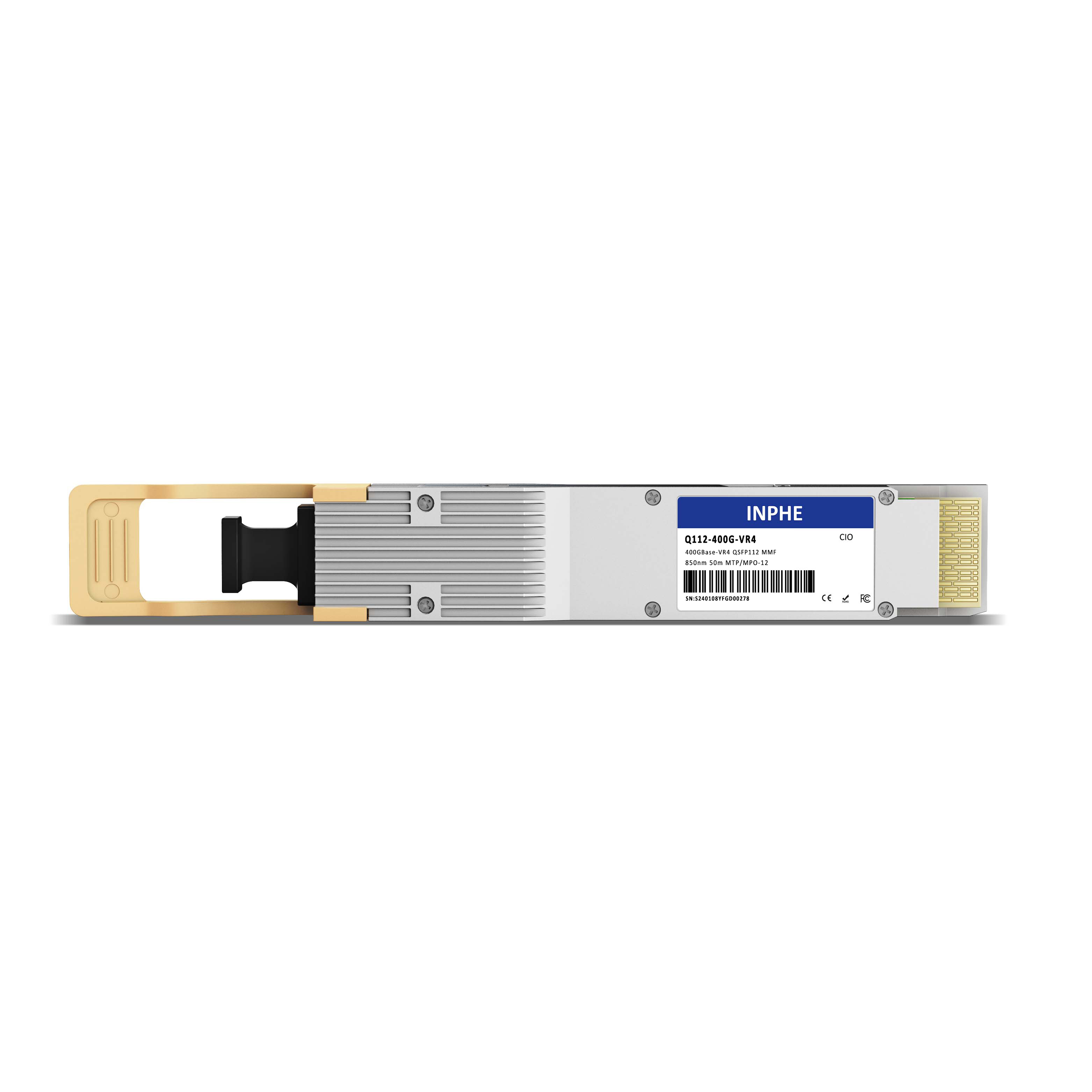 Cisco Compatible QSFP112 400GBASE SR4(VR4) 850nm 50m MMF MPO/MTP-12 With Dual CDR DDM/DOM Optics Transceiver