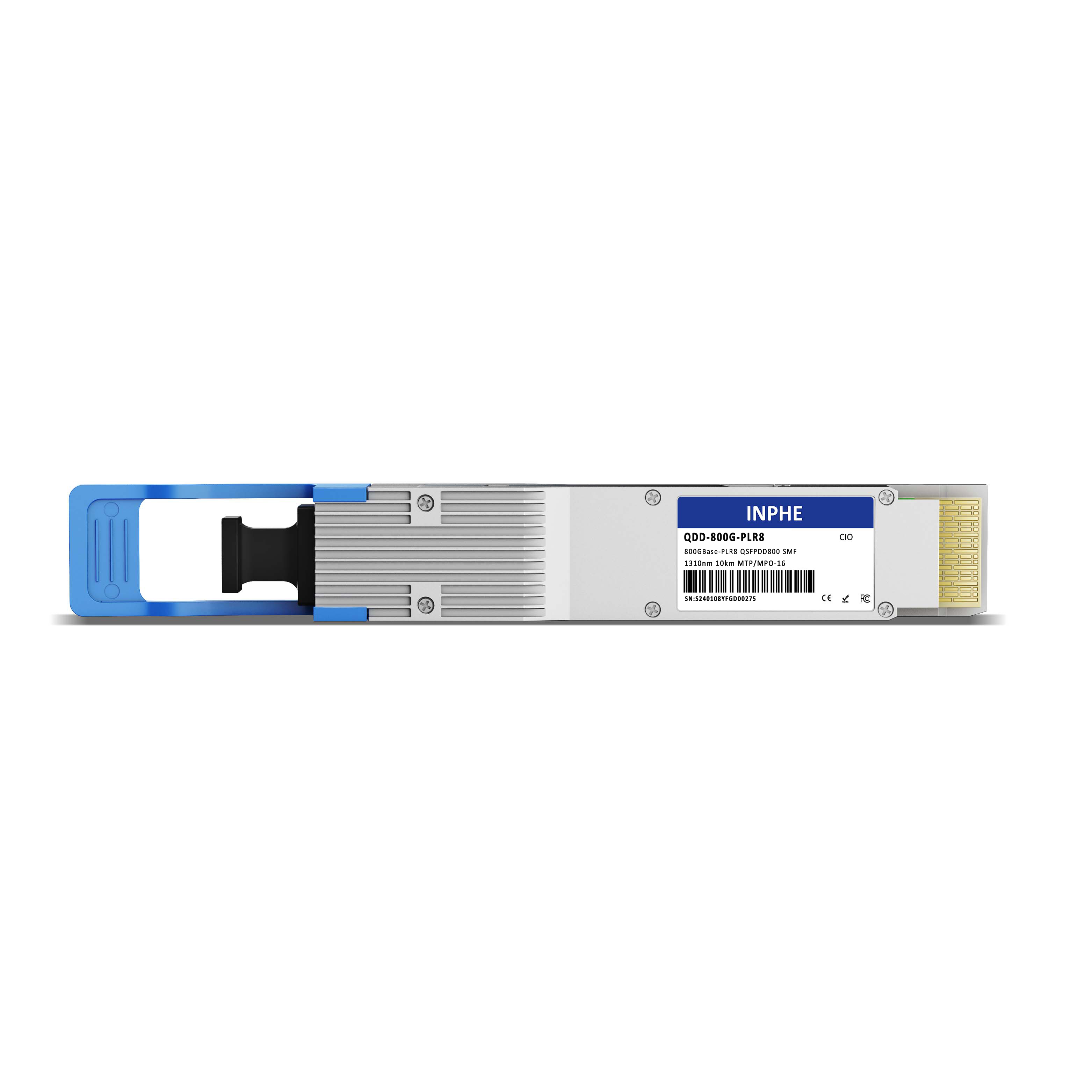 Cisco Compatible QSFP-DD800 800GBASE PLR8 1310nm 10km SMF MPO/MTP-16 With Dual CDR DDM/DOM Optics Transceiver, Support 8x100G LR1