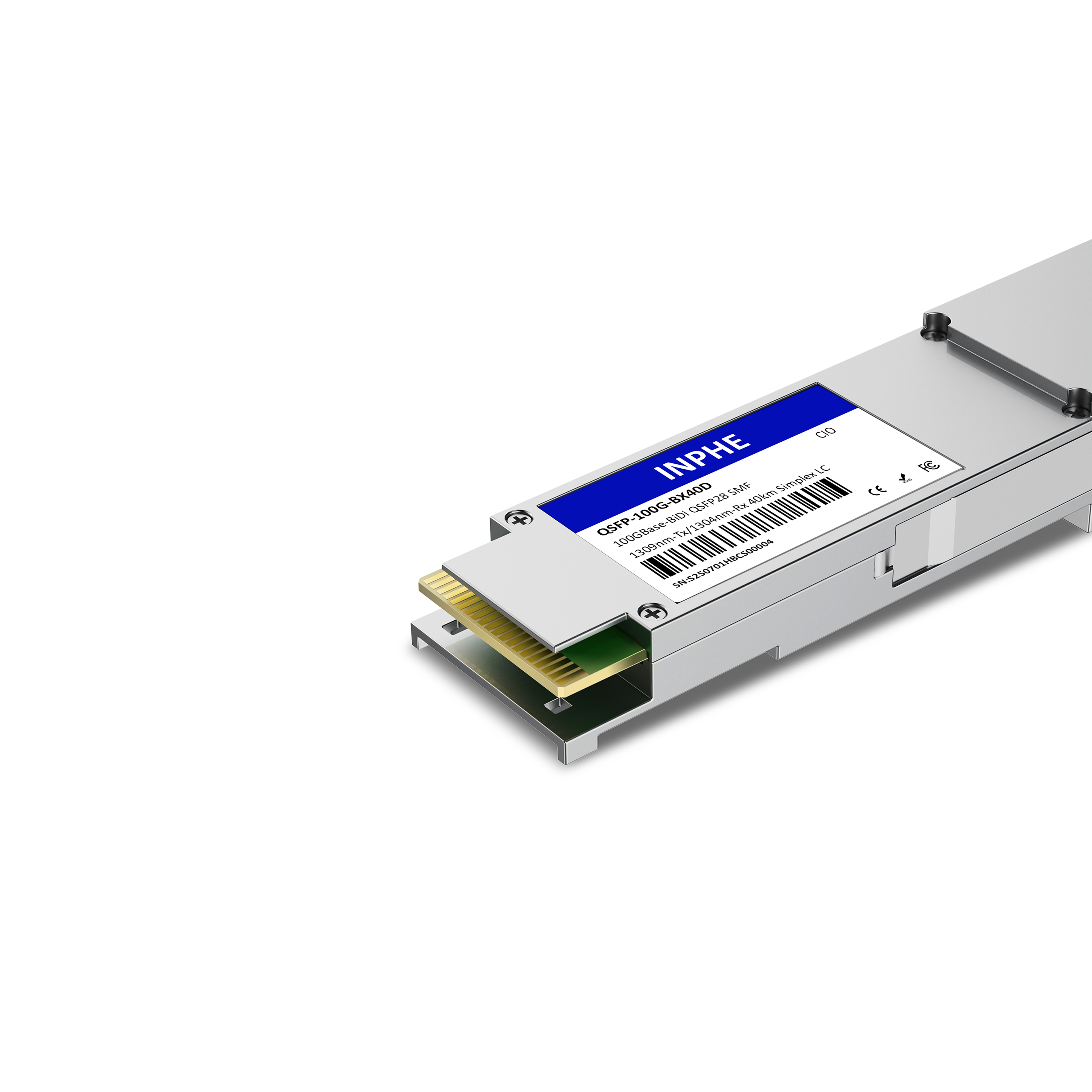 Juniper 740-173677 QSFP-100G-ERBD-D Compatible QSFP28 100G BiDi 1309.14nm-Tx/1304.58nm-Rx 40km SMF Simplex LC With Dual CDR DDM/DOM Optics Transceiver