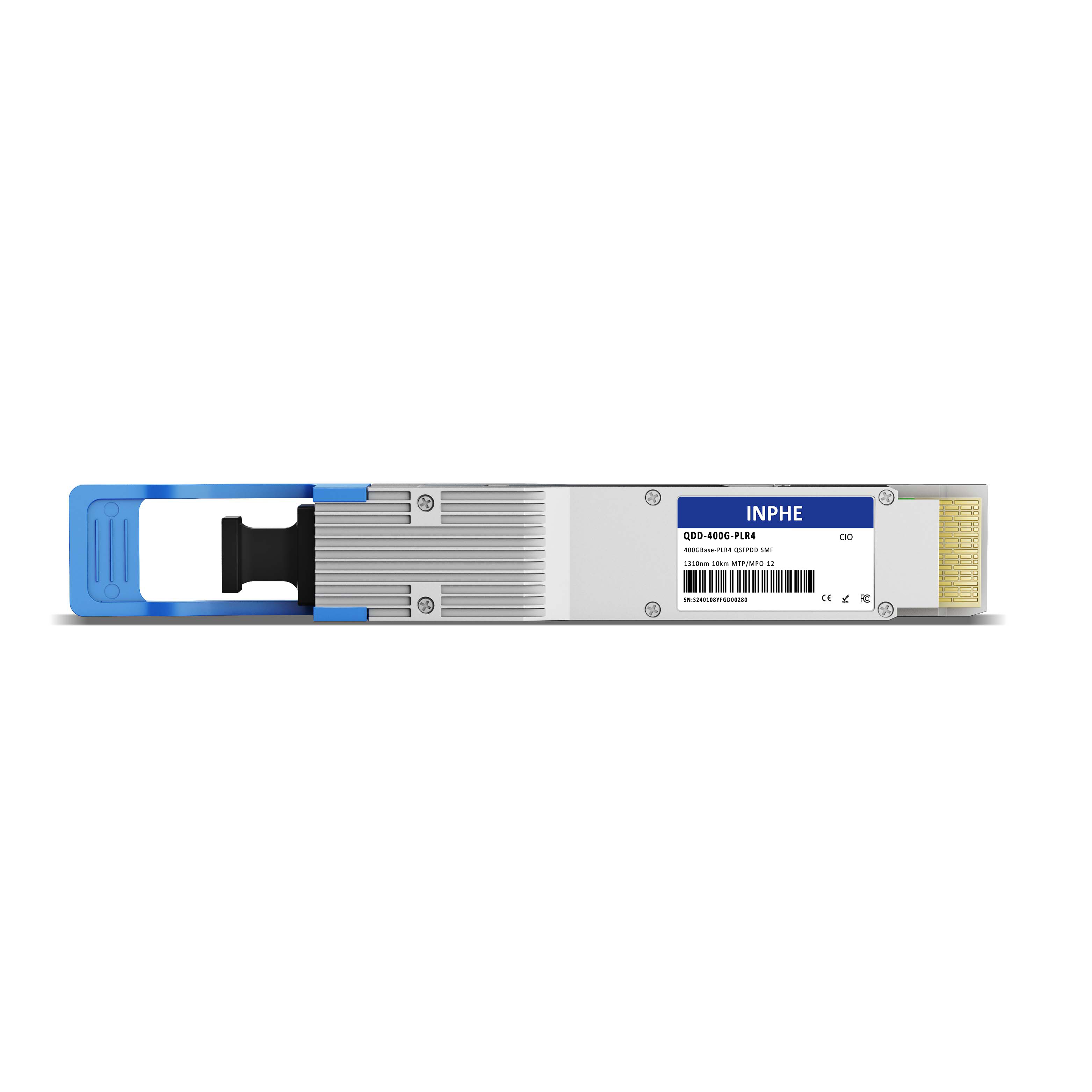 Juniper 740-089468 QDD-4X100G-LR Compatible QSFPDD 400GBASE PLR4 1310nm 10km SMF MPO/MTP-12 DDM/DOM Optics Transceiver