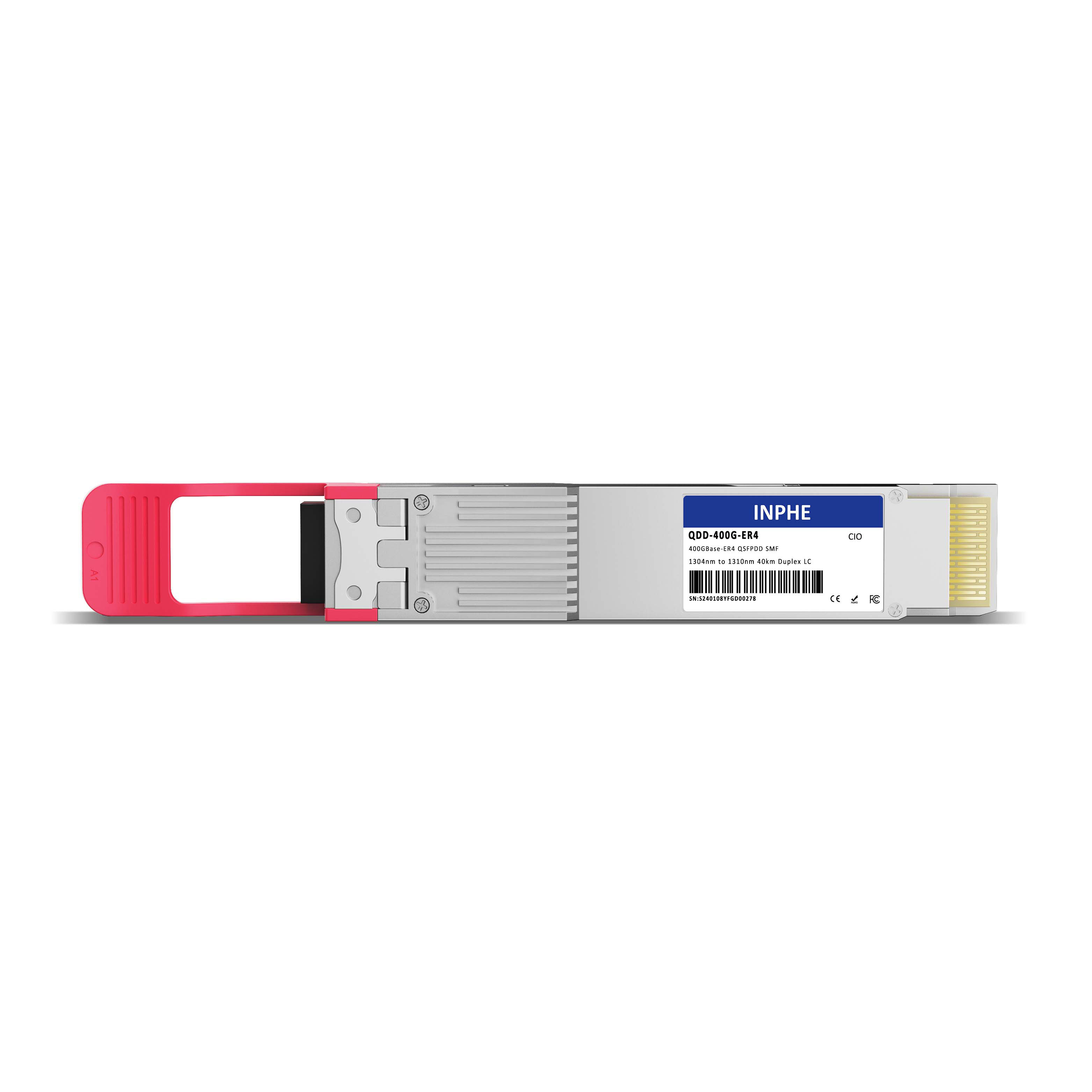 Cisco QDD-400G-ER4 Compatible QSFP-DD 400G ER4 1304nm to 1310nm 40km SMF Duplex LC DDM/DOM Optics Transceiver