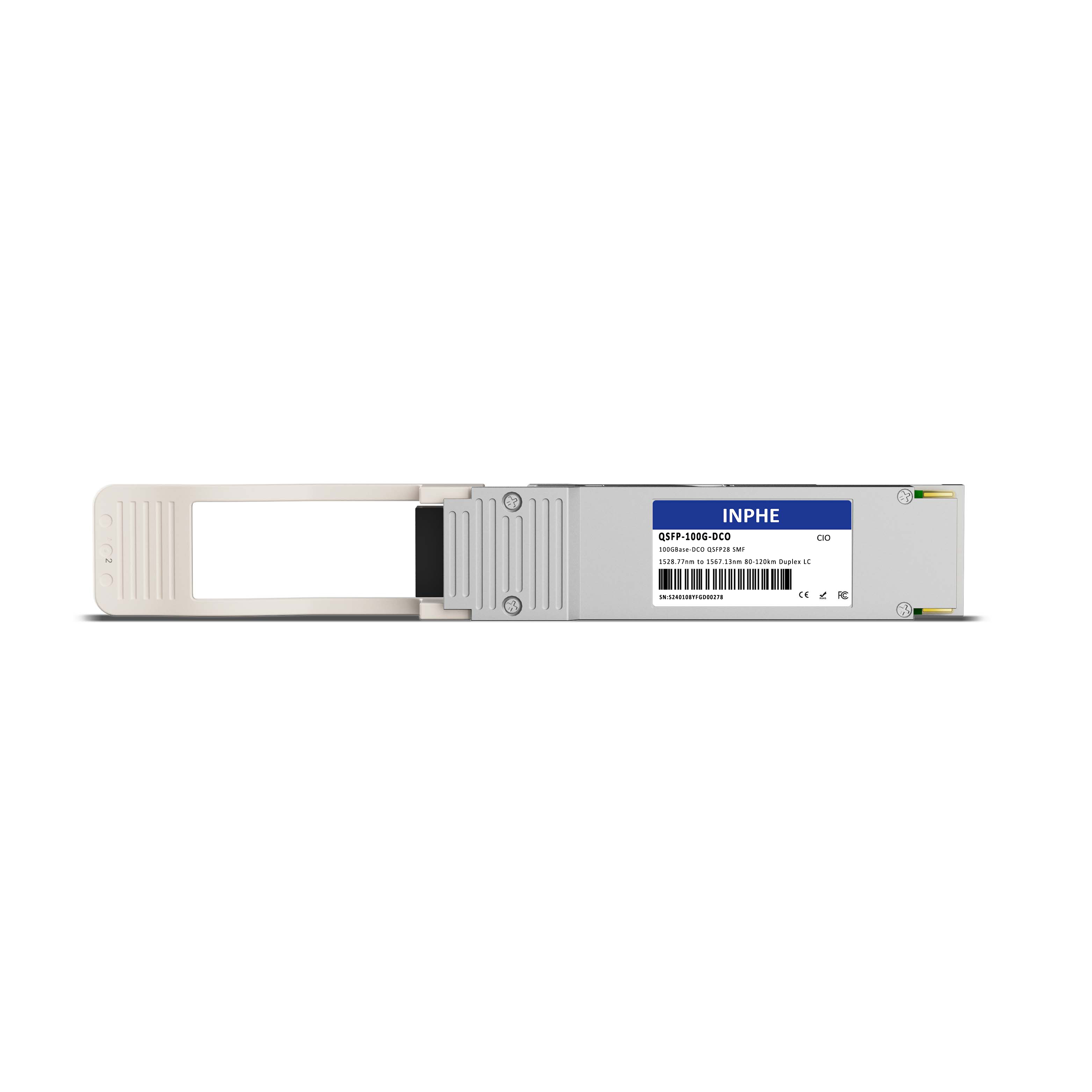 Cisco DP01QS28-E20 Compatible QSFP28 100G DCO 1528.77nm to 1567.13nm 80-120km SMF Duplex LC DDM/DOM Optics Transceiver