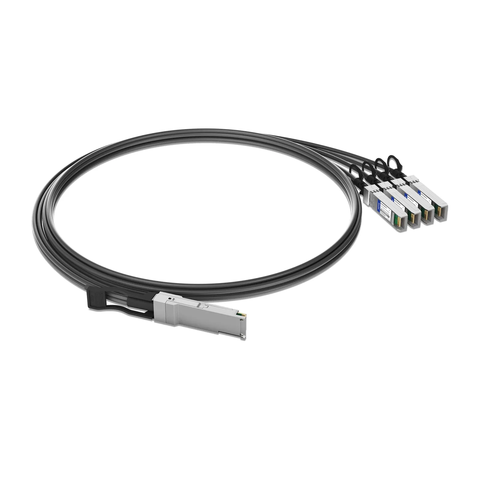 2m 7ft Cisco QDD-4ZQ100-CU2M Compatible QSFPDD 400GBASE to 4x QSFP56 100GBASE Passive Direct Attach Copper Breakout Cable 28AWG