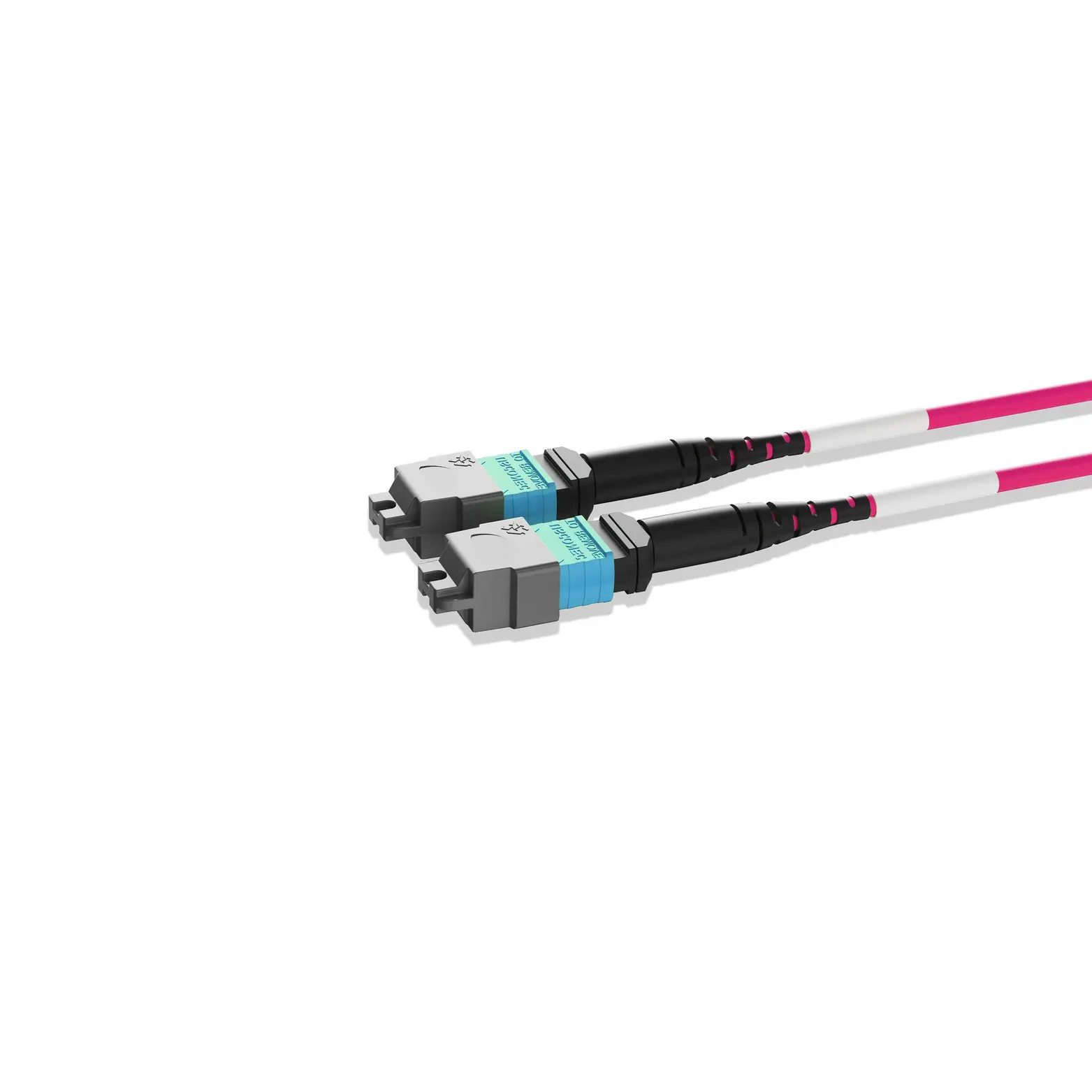 20m 66ft MTP Jumper 8 Fibers MTP-12 APC Female to MTP-12 APC Female Multimode OM4 Plenum OFNP 0.35dB Max Type B 3.0mm Magenta
