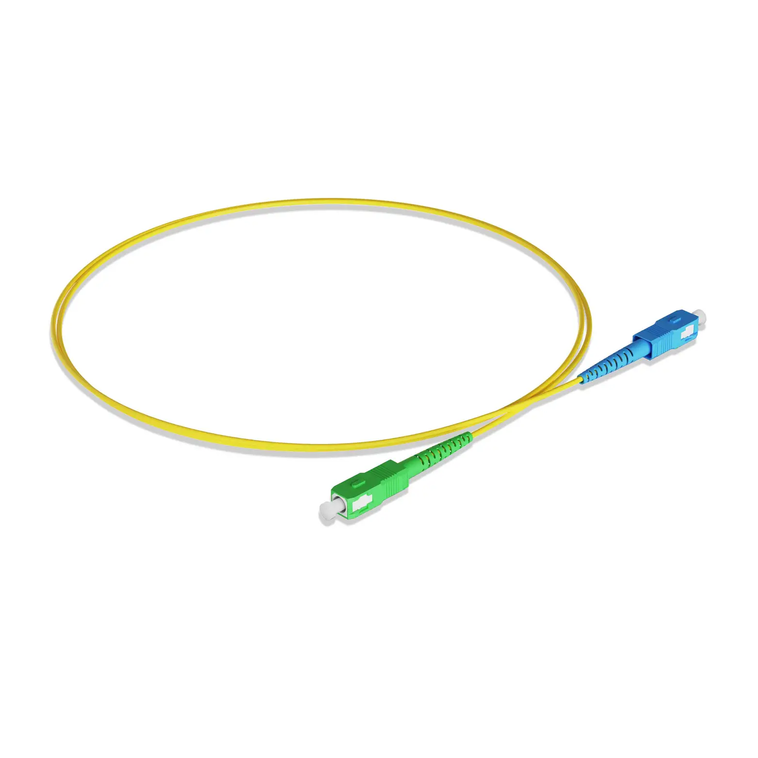 15m 49ft Fiber Patch Cable 1 Fiber SC UPC Simplex to SC APC Simplex Singlemode OS2 Riser OFNR 2.0mm Yellow