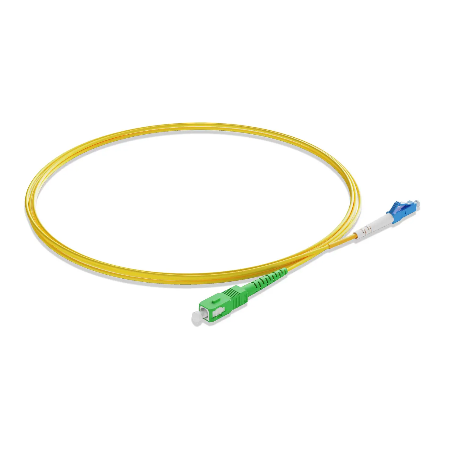 0.5m 1.6ft Fiber Patch Cable 1 Fiber LC UPC Simplex to SC APC Simplex Singlemode OS2 Riser OFNR 2.0mm Yellow