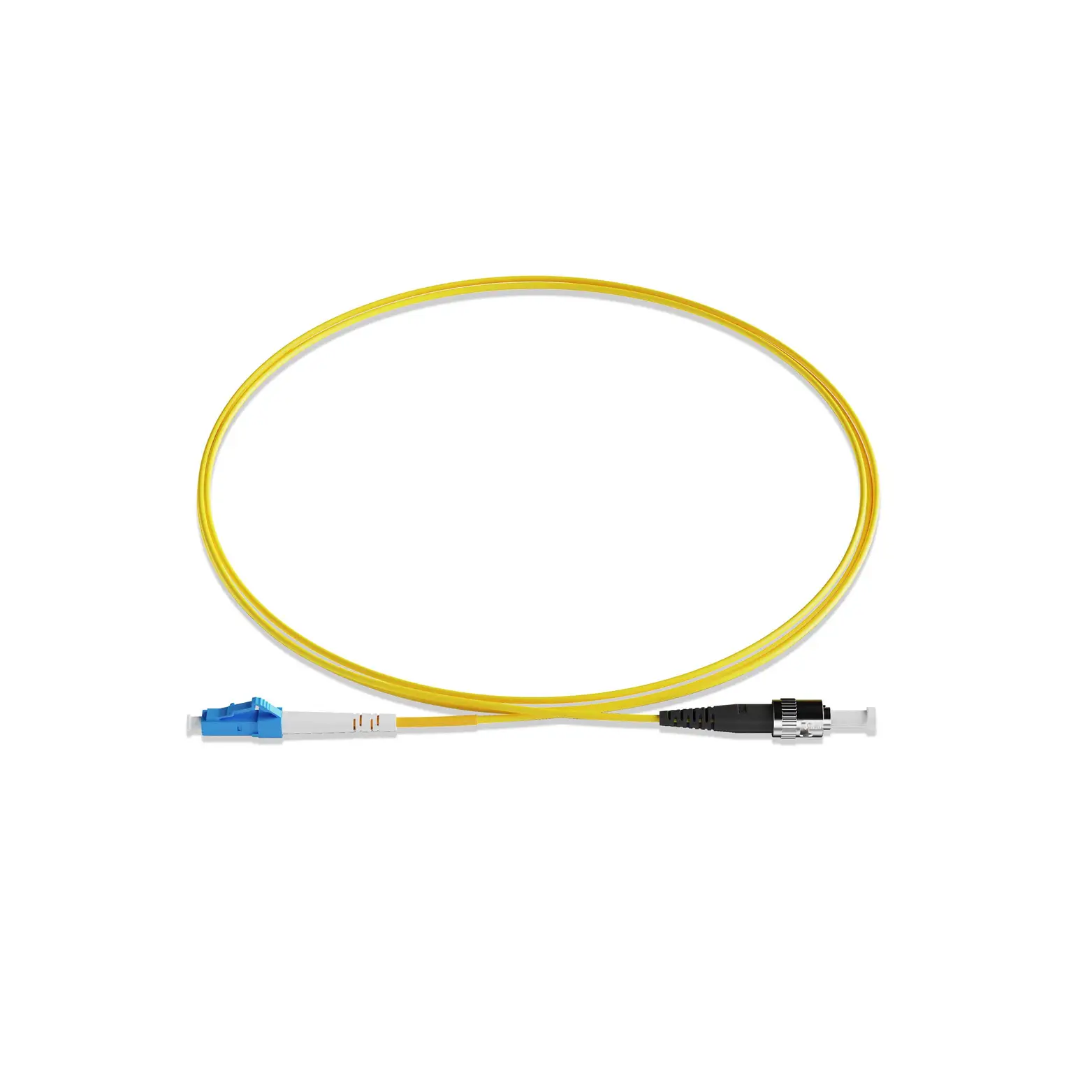 0.5m 1.6ft Fiber Patch Cable 1 Fiber LC UPC Simplex to ST UPC Simplex Singlemode OS2 Riser OFNR 2.0mm Yellow