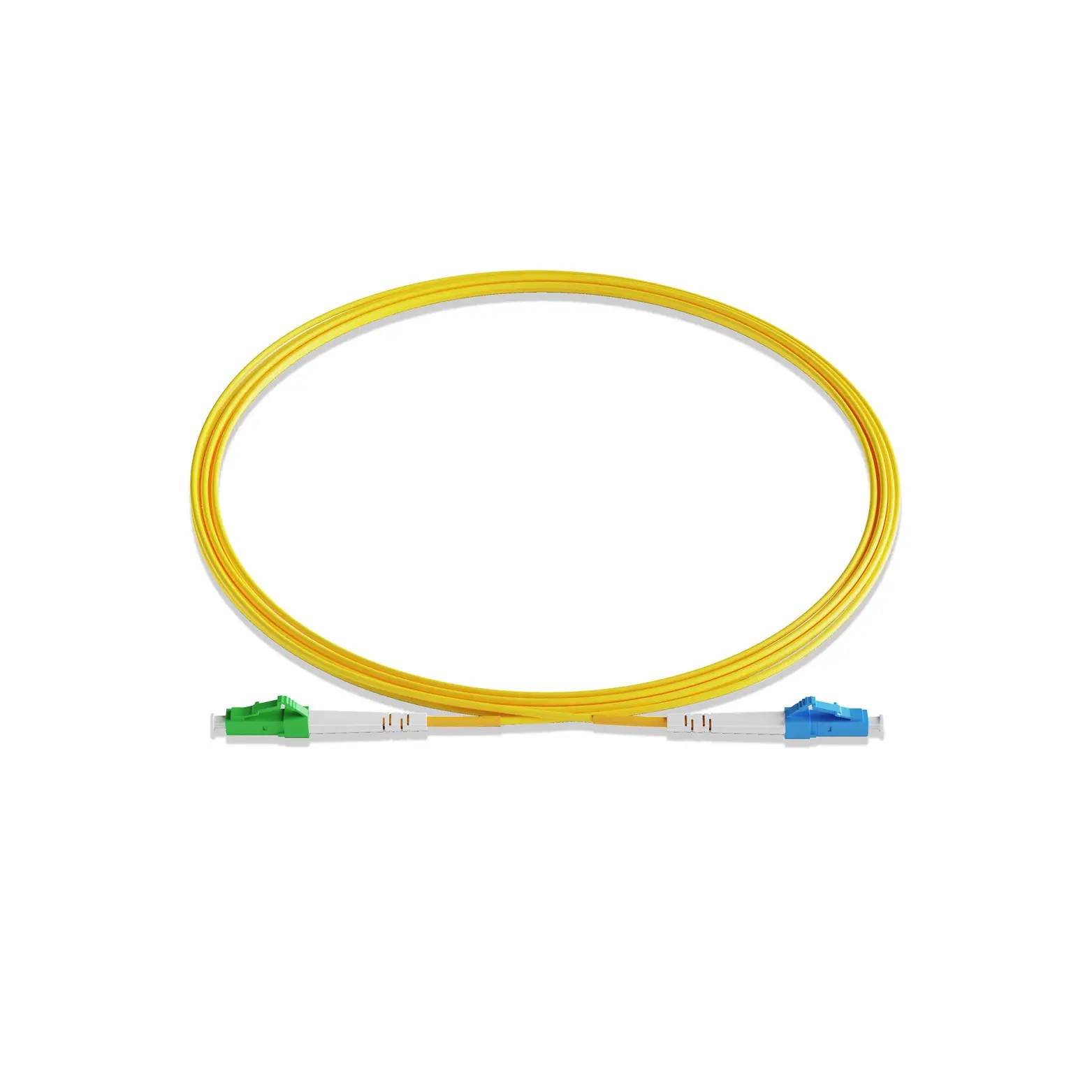 50m 164ft Fiber Patch Cable 1 Fiber LC UPC Simplex to LC APC Simplex Singlemode OS2 Riser OFNR 2.0mm Yellow