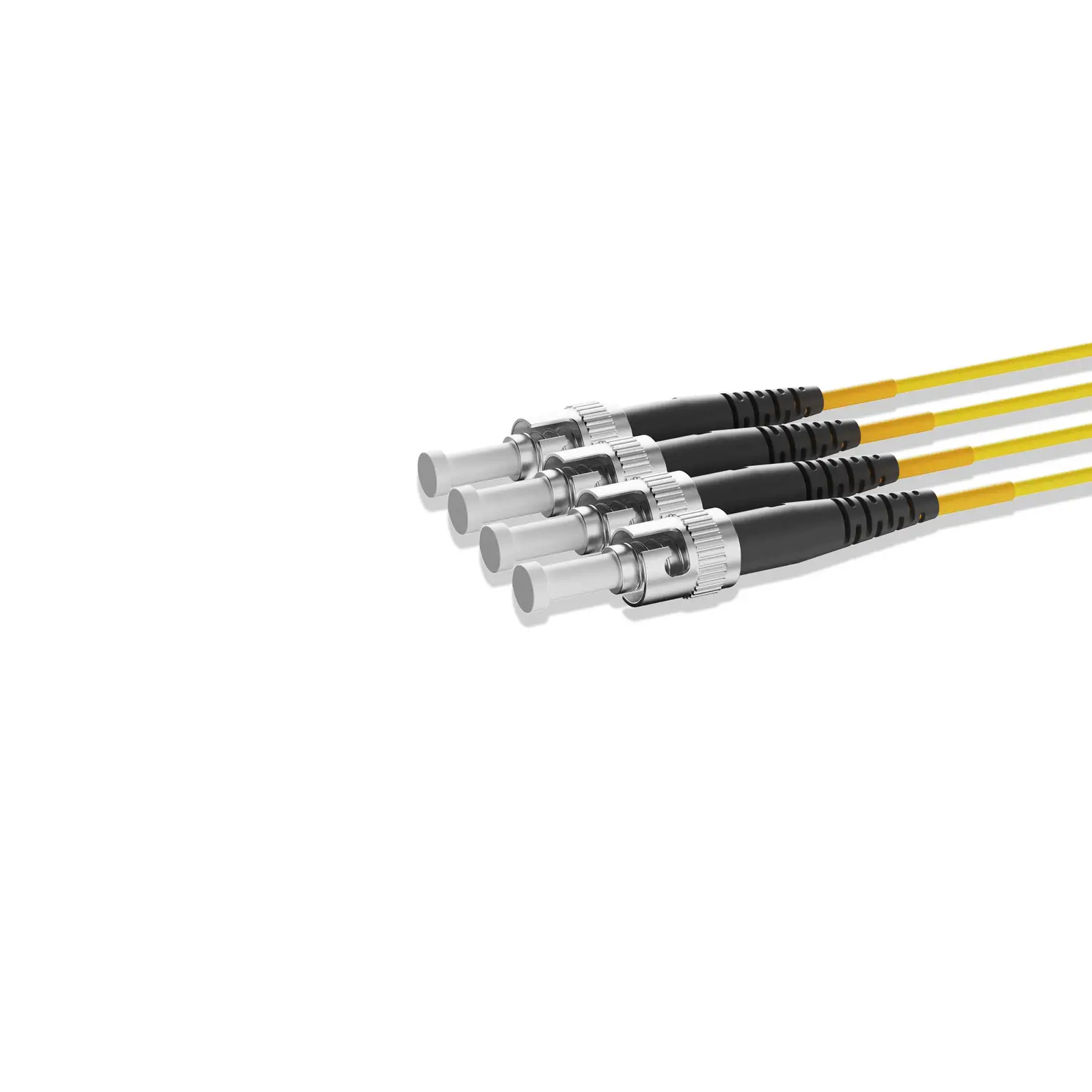 2m 7ft Fiber Patch Cable 2 Fibers ST UPC Duplex to ST UPC Duplex Singlemode OS2 Riser OFNR 2.0mm Yellow