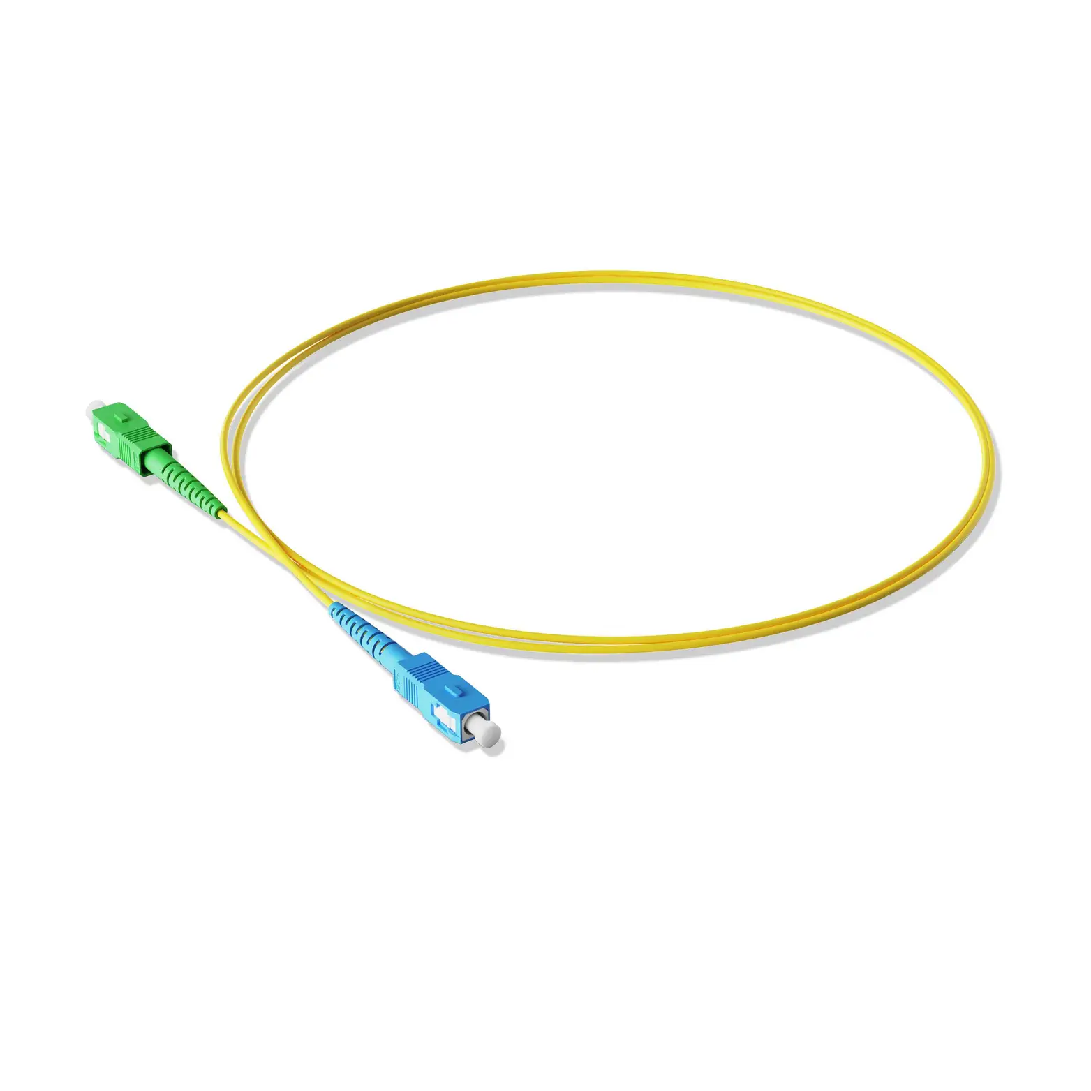 0.3m 0.98ft Fiber Patch Cable 1 Fiber SC UPC Simplex to SC APC Simplex Singlemode OS2 Riser OFNR 2.0mm Yellow
