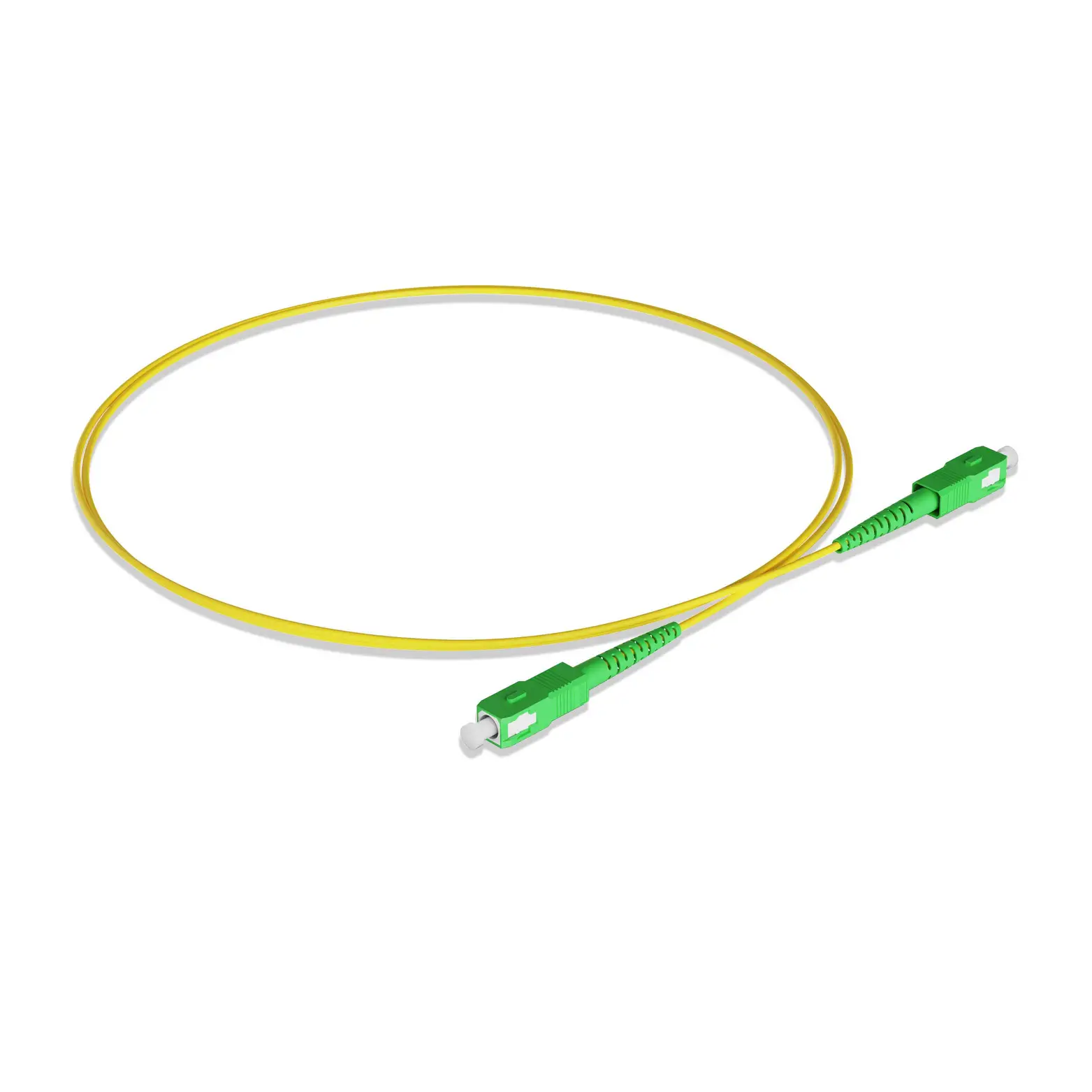 30m 98ft Fiber Patch Cable 1 Fiber SC APC Simplex to SC APC Simplex Singlemode OS2 Riser OFNR 2.0mm Yellow