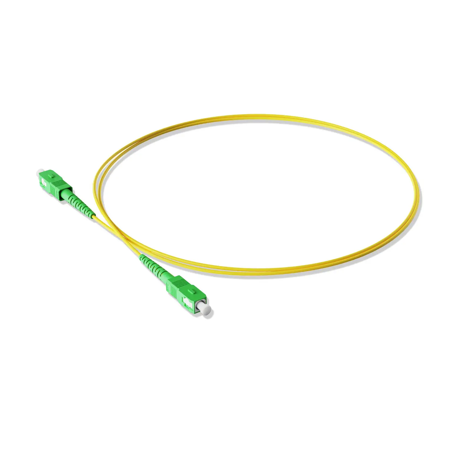 5m 16ft Fiber Patch Cable 1 Fiber SC APC Simplex to SC APC Simplex Singlemode OS2 Riser OFNR 2.0mm Yellow