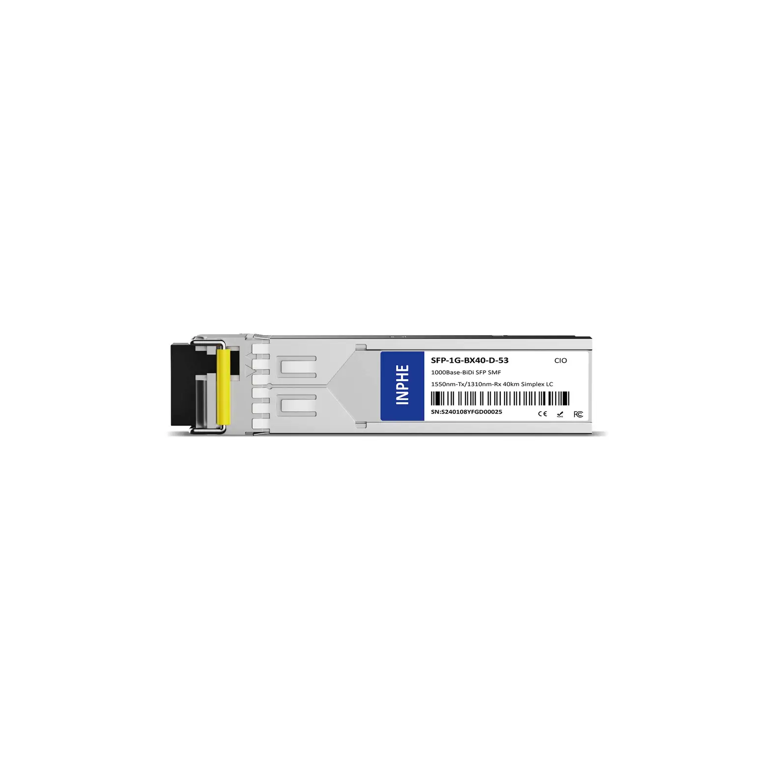 Fortinet FG-TRAN-LX Compatible SFP 1.25GBASE BiDi 1550nm-Tx/1310nm-Rx 40km SMF Simplex LC DDM/DOM Optics Transceiver