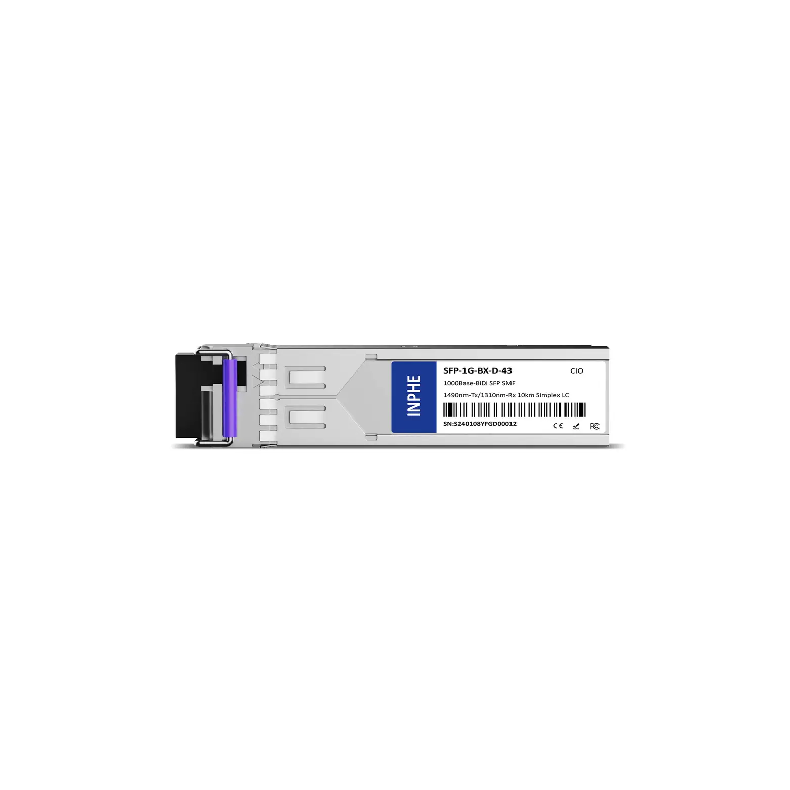 Nokia (ex. Alcatel-Lucent) 3FE25772AB Compatible SFP 1.25GBASE BiDi 1490nm-Tx/1310nm-Rx 10km SMF Simplex LC DDM/DOM Optics Transceiver