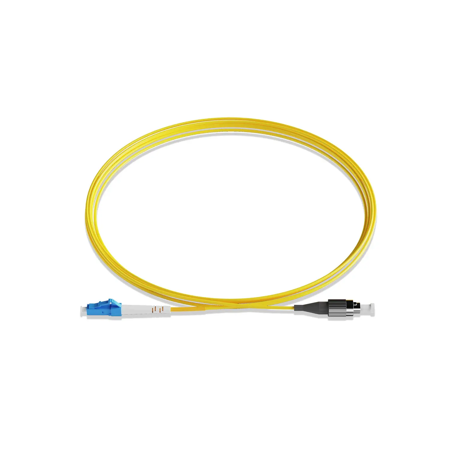 0.3m 0.98ft Fiber Patch Cable 1 Fiber LC UPC Simplex to FC UPC Simplex Singlemode OS2 Riser OFNR 2.0mm Yellow