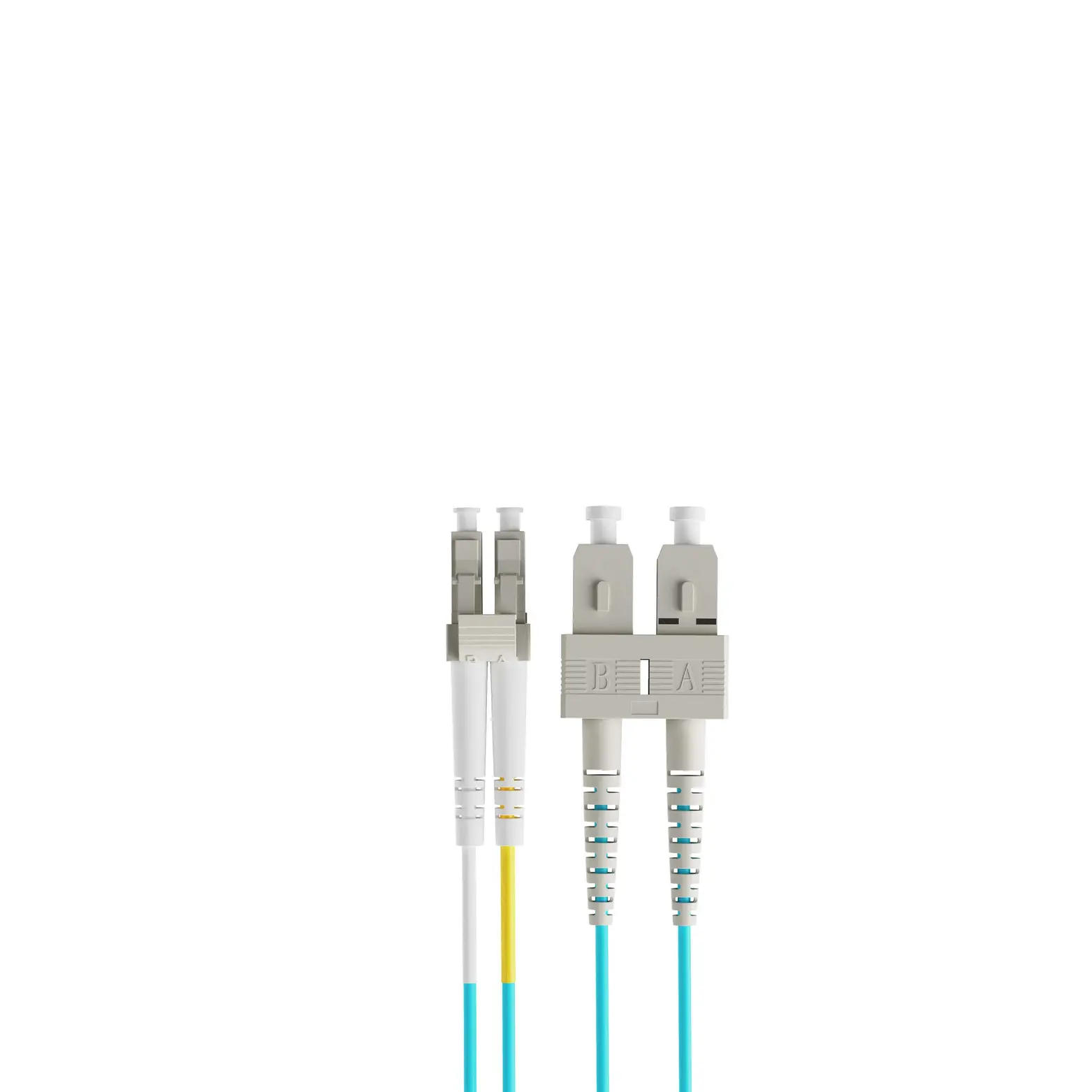 12m 39ft Fiber Patch Cable 2 Fibers LC UPC Duplex to SC UPC Duplex Multimode OM4 Riser OFNR 2.0mm Aqua